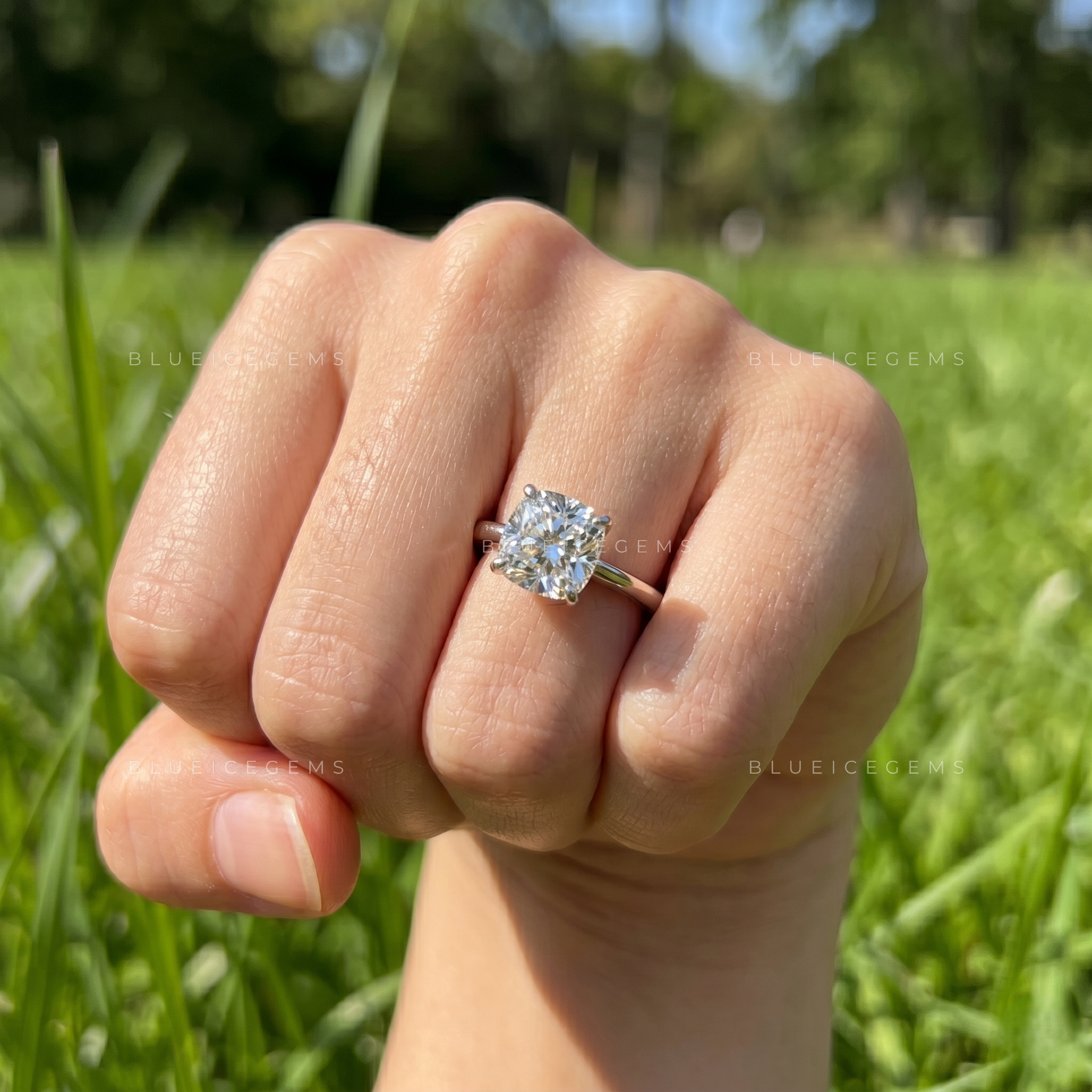 Vintage Allure Cushion Cut Classic Solitaire Ring