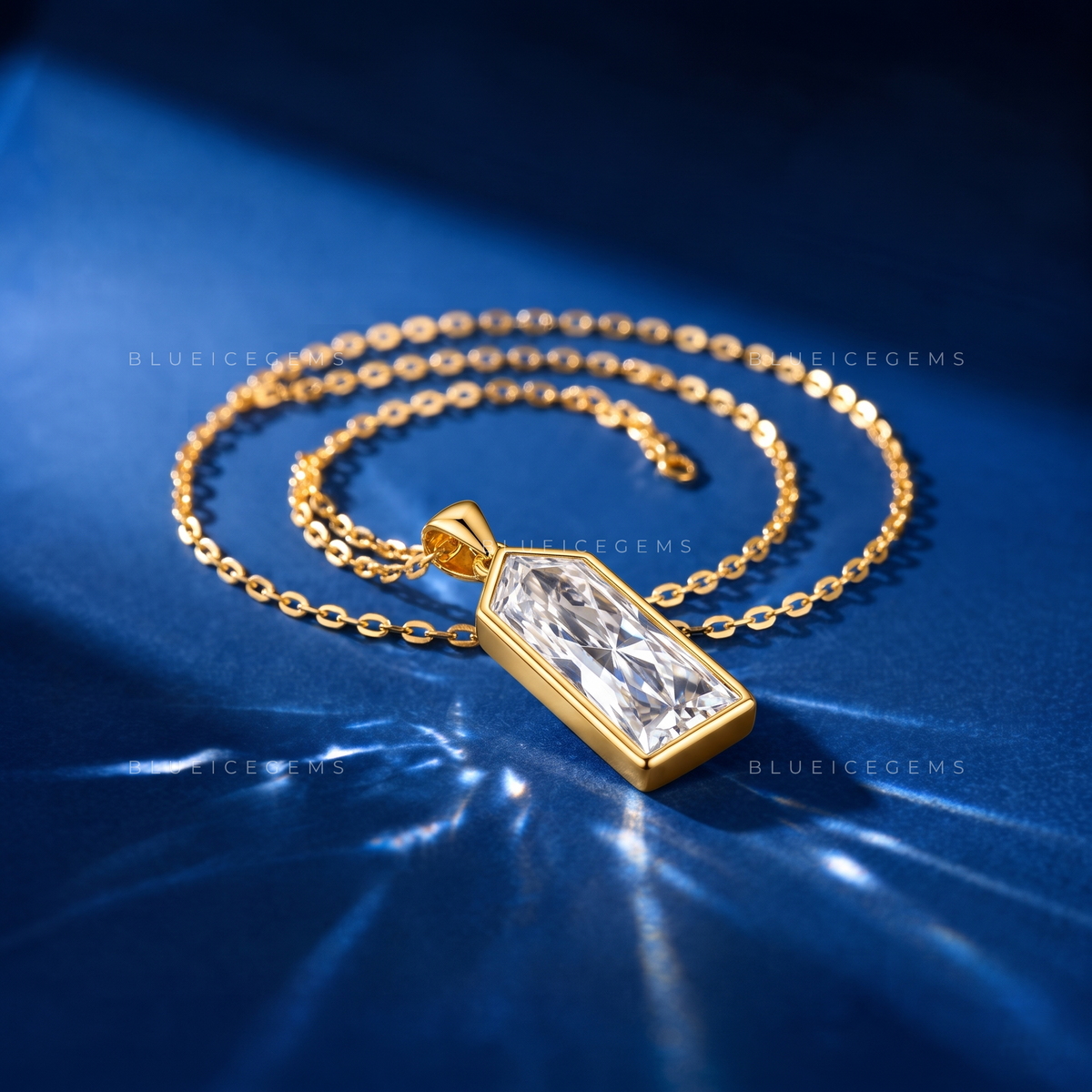 Bullet Shape Solitaire Diamond Pendant