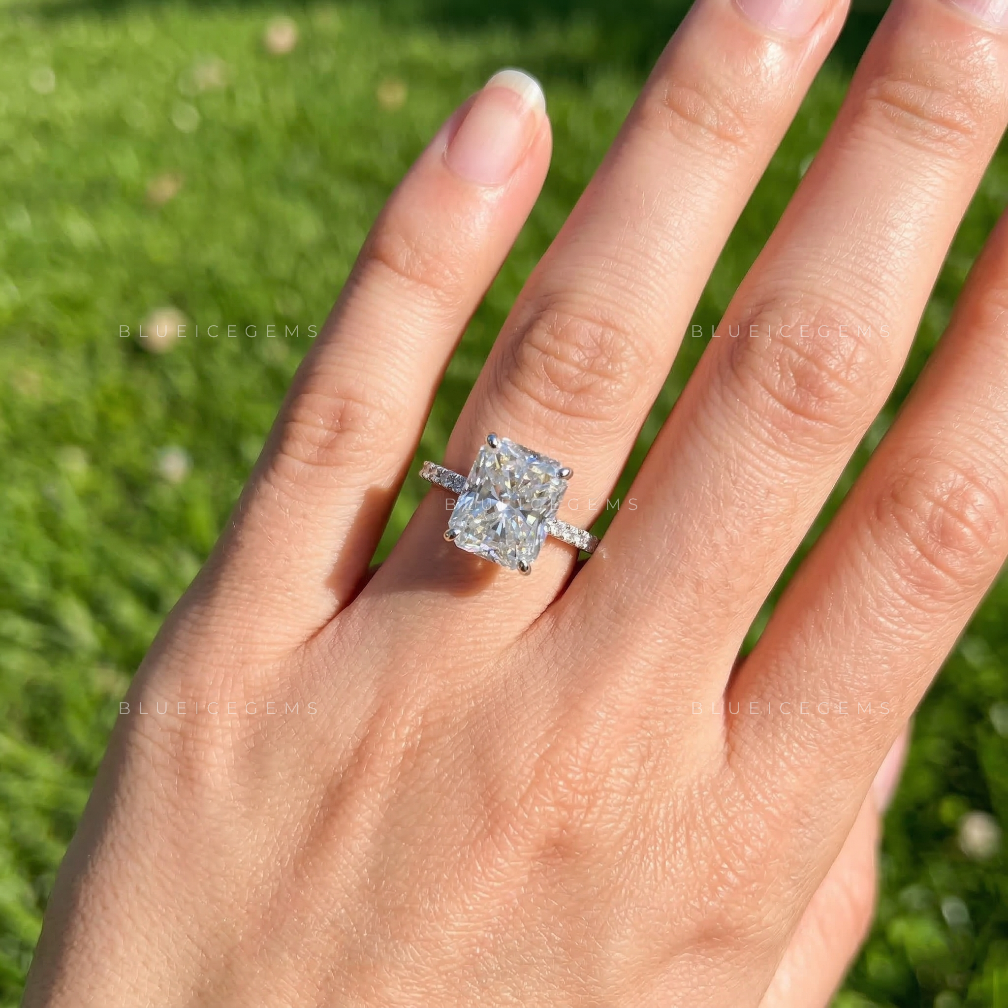Modern Luxe Radiant Cut Euro Shank Ring
