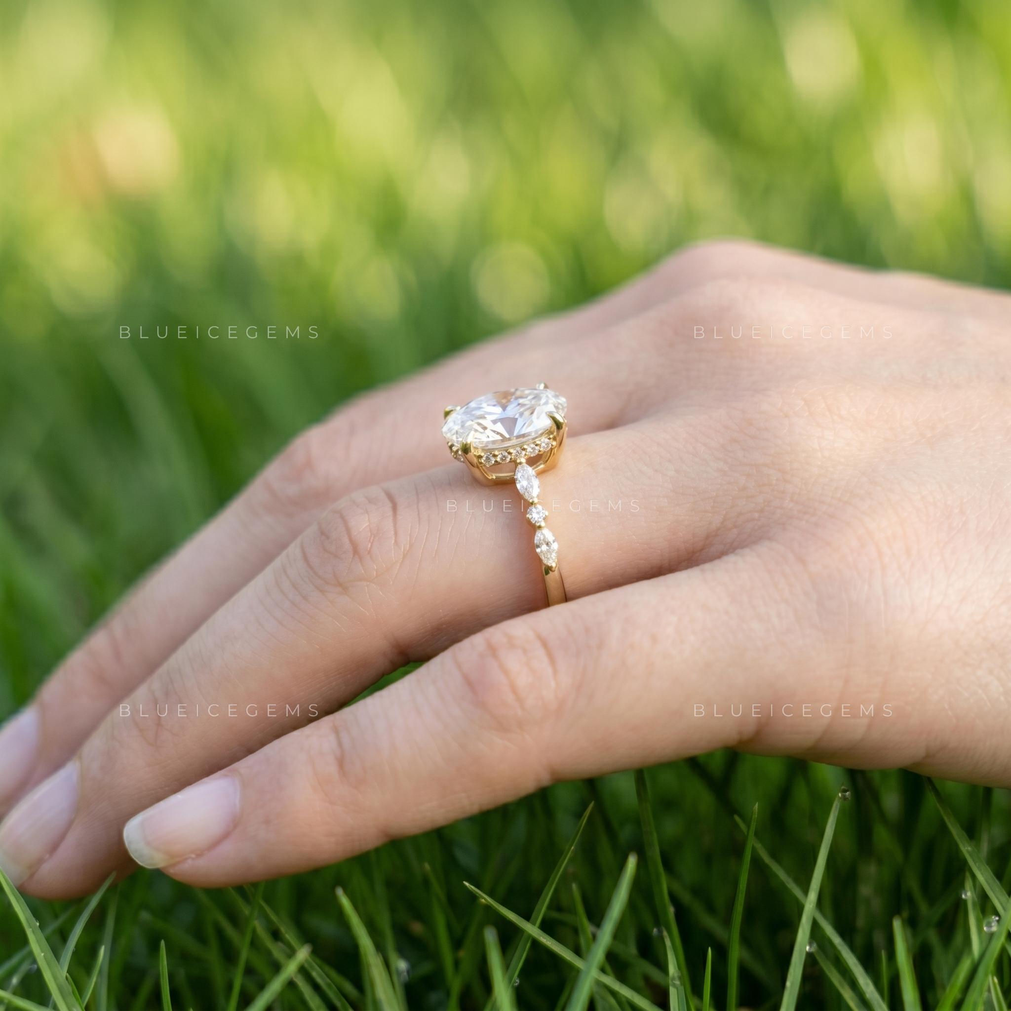 Ethereal Radiance Oval Cut Classic Prong Solitaire Engagement Ring