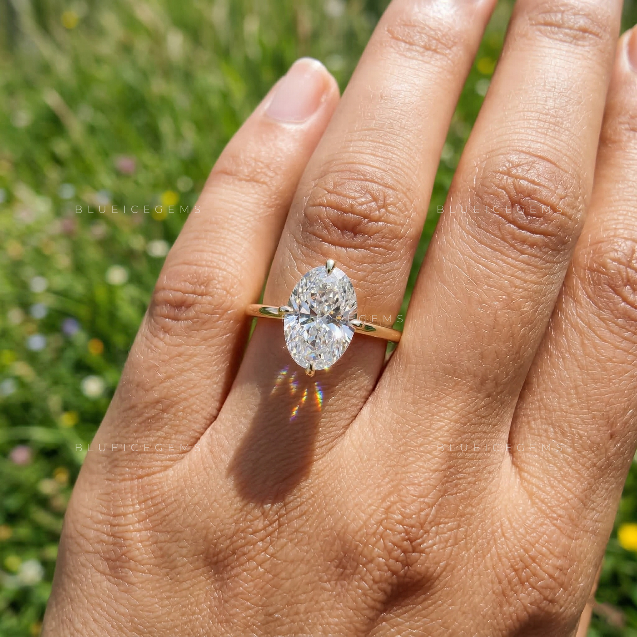 Hidden Halo Oval Cut Solitaire Engagement Ring