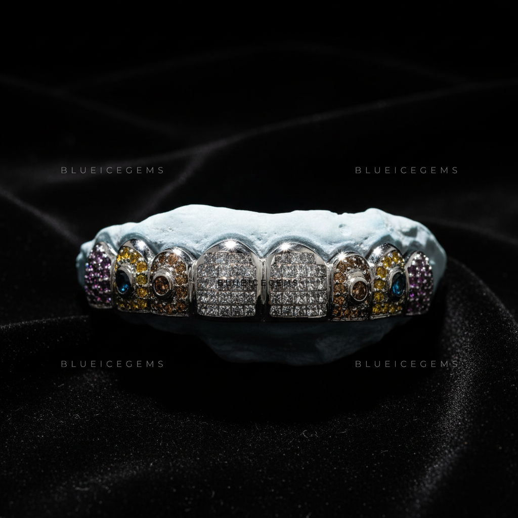 Multicolor Prism Flood & Belted Bottom Grillz