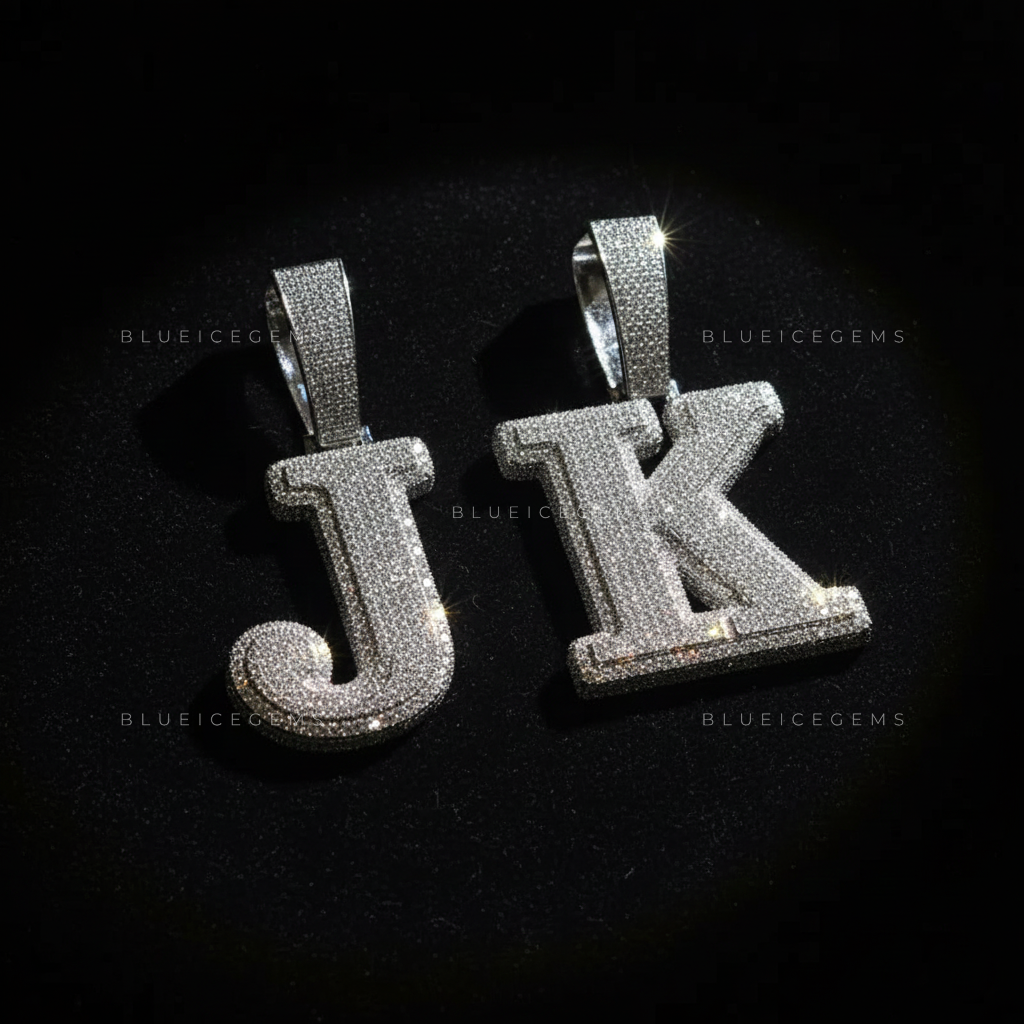"J" Custom 3D Bubble Initial Pendant