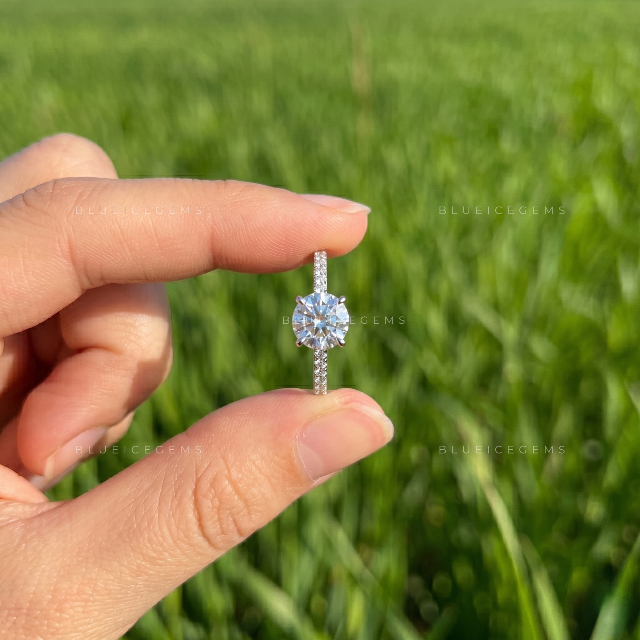 Celestial Radiance Round Cut Double Halo Statement Proposal Ring
