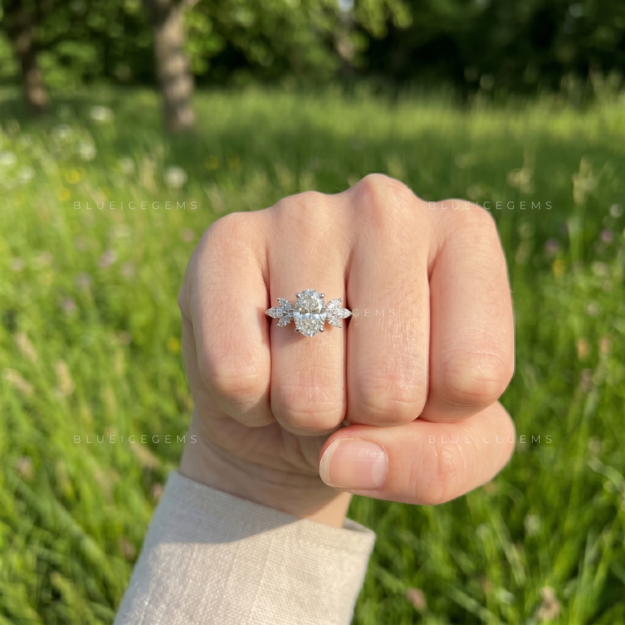 Luminous Harmony Oval Cut Solitaire Engagement Ring