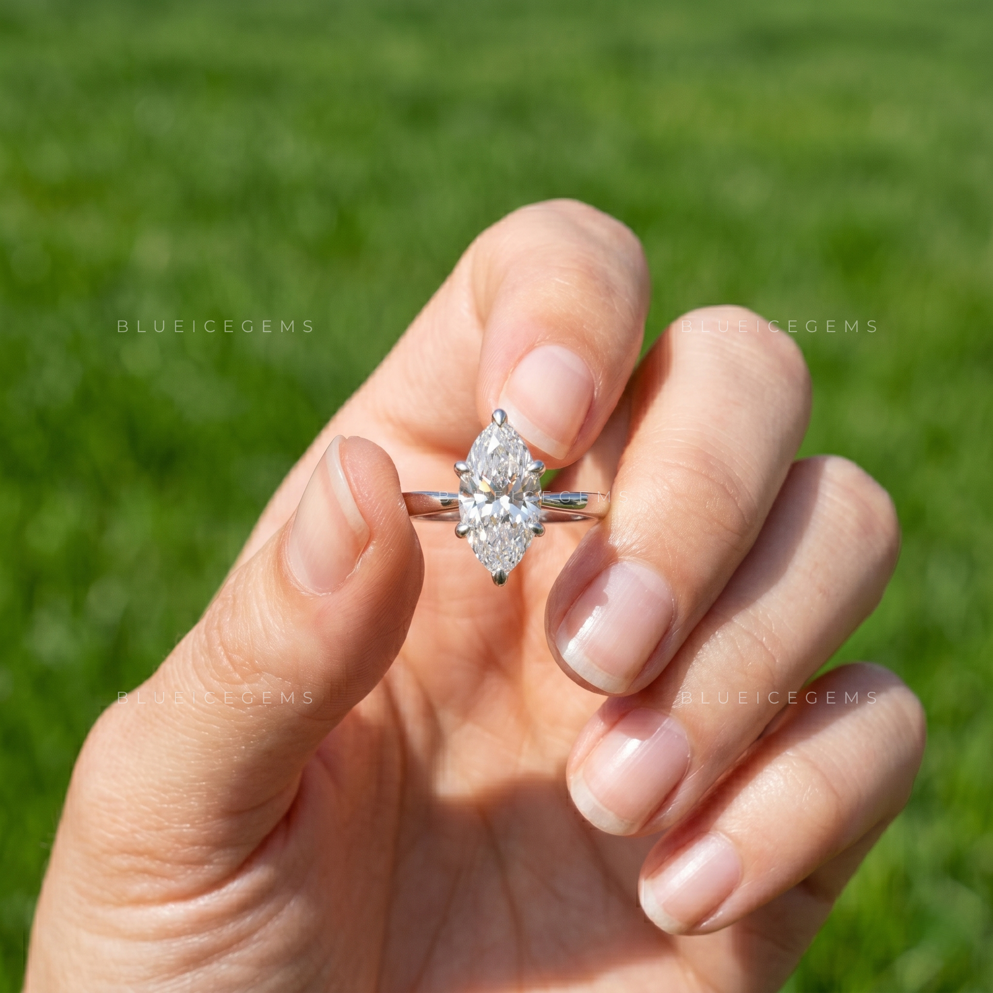Marquise Cut Solitaire Engagement Ring with Exceptional Brilliance