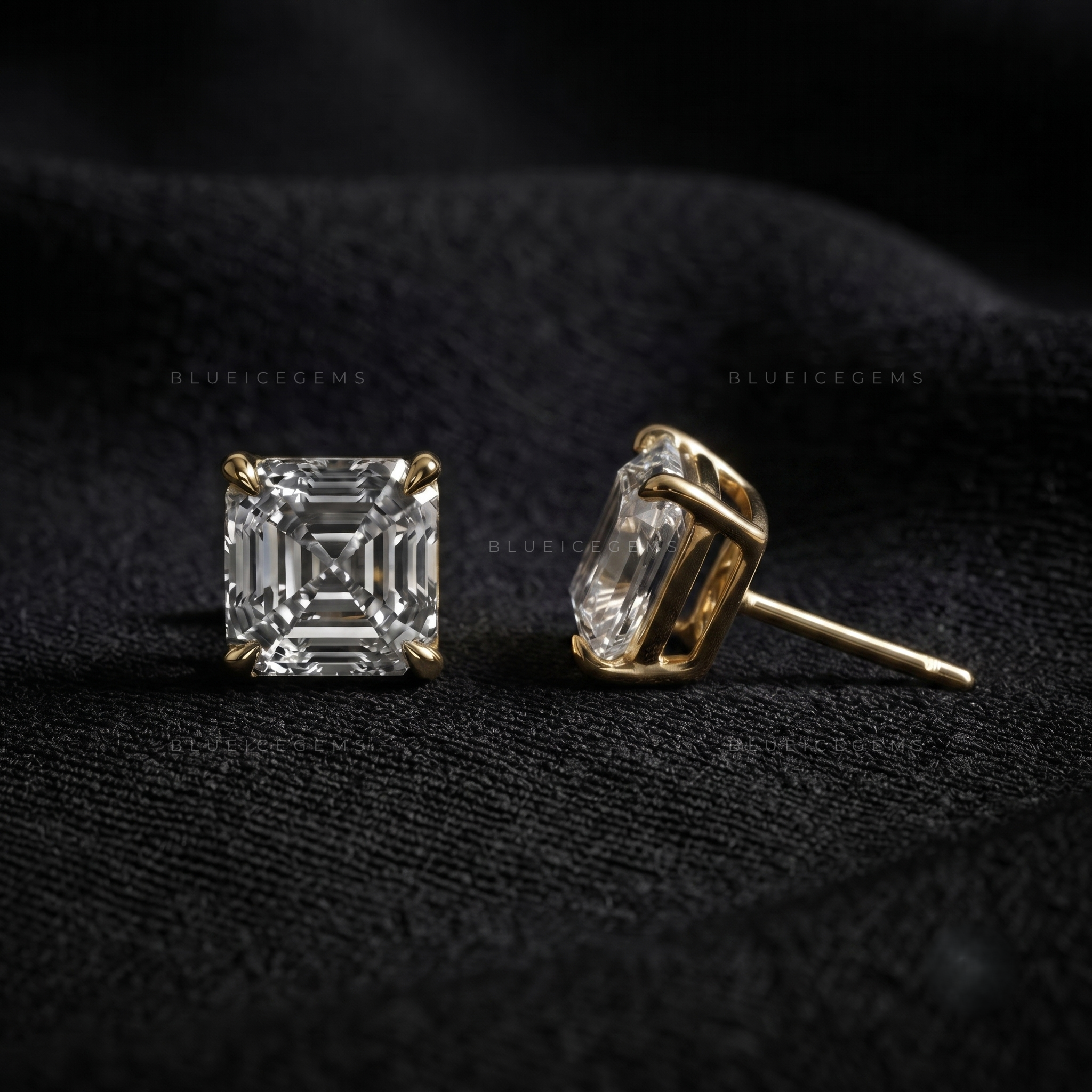 Artisan Asscher Step-Cut Lab-Grown Diamond Stud Earrings