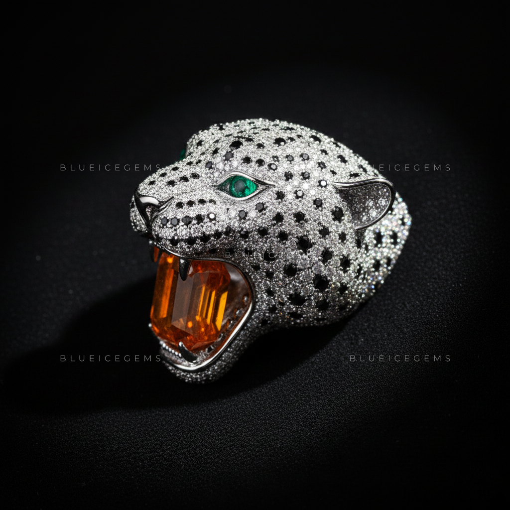 The Apex Predator: Emerald-Eyed Leopard & Amber Citrine Maw