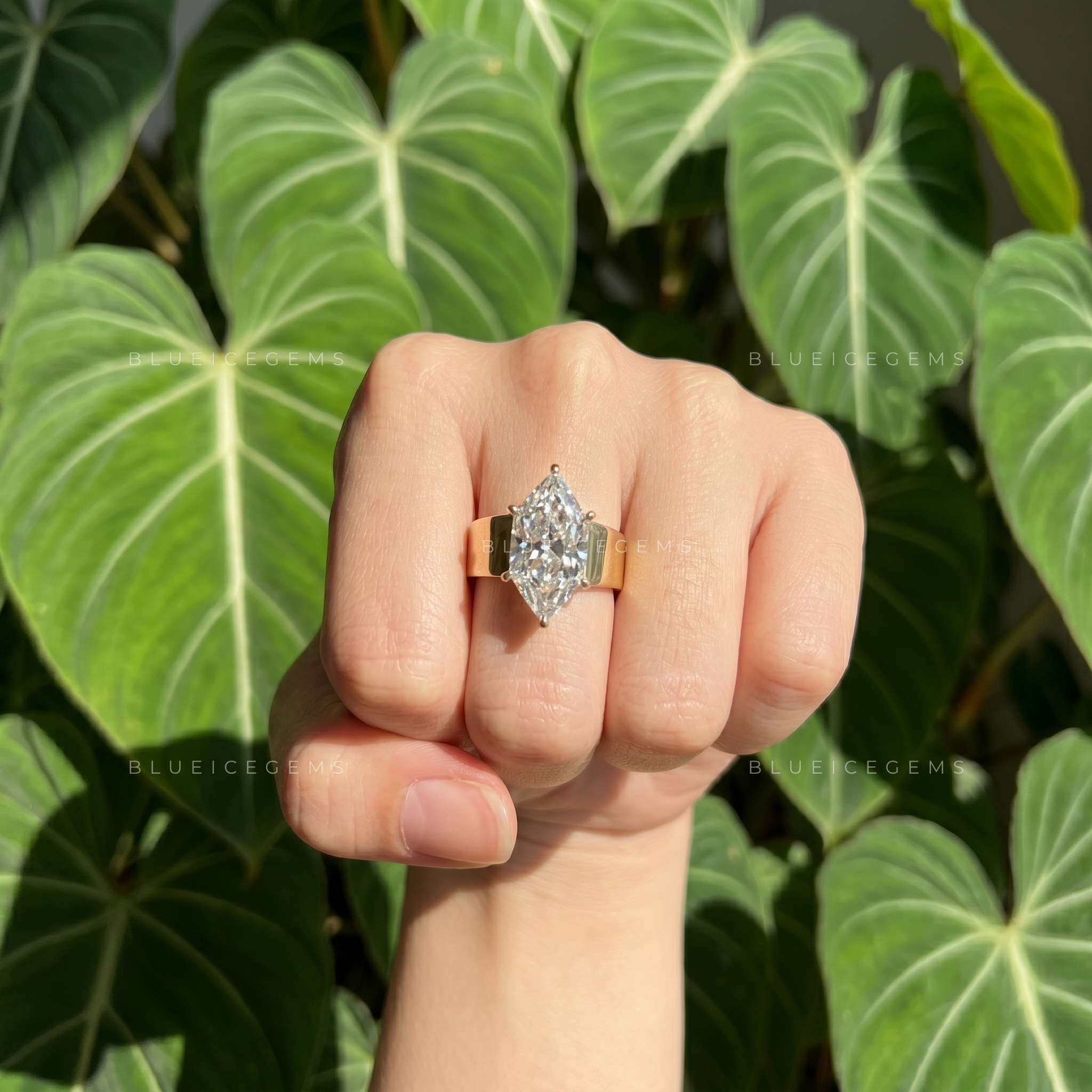 Vintage Elegance Dutch Marquise Cut Cigar Band Solitaire Engagement Ring