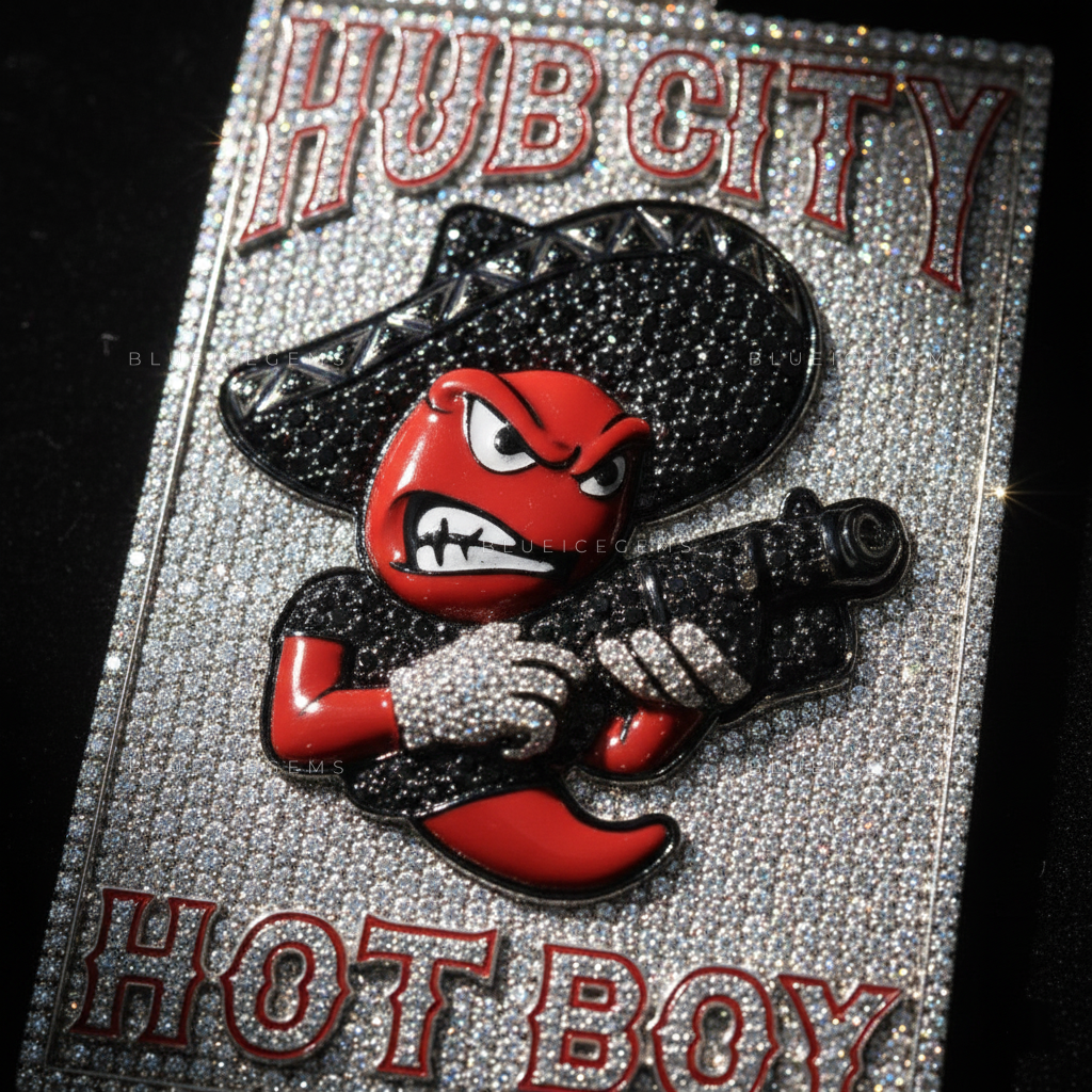 The "HUB CITY" 806 Sovereign: Character-Infused Multi-Tone Tablet Pendant