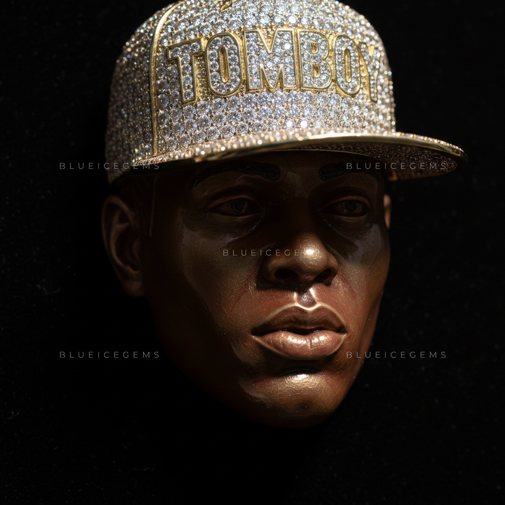The "TOMBOY" Identity: 3D Portrait & Diamond-Drenched Snapback Sovereign