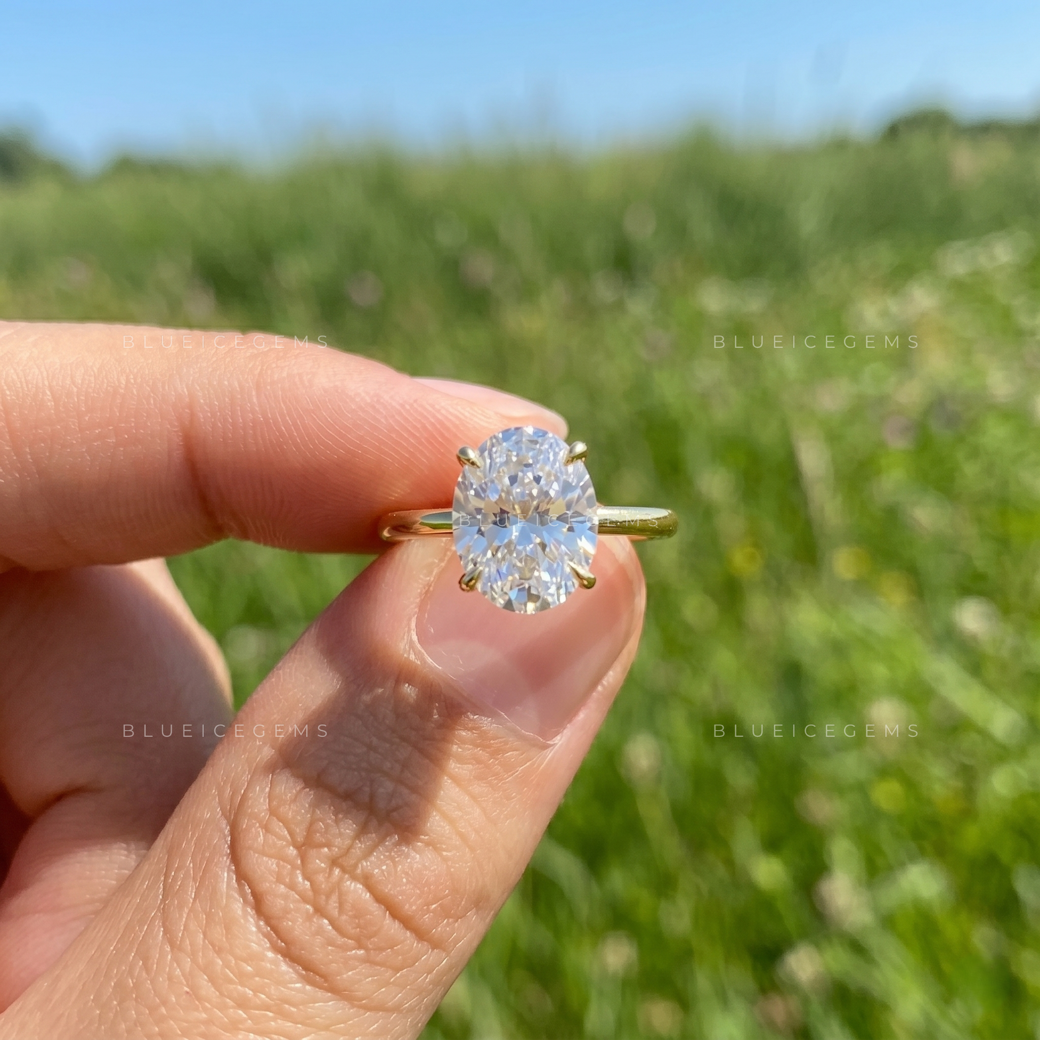 Ethereal Majesty Oval Cut Eco-Conscious Solitaire Engagement Ring
