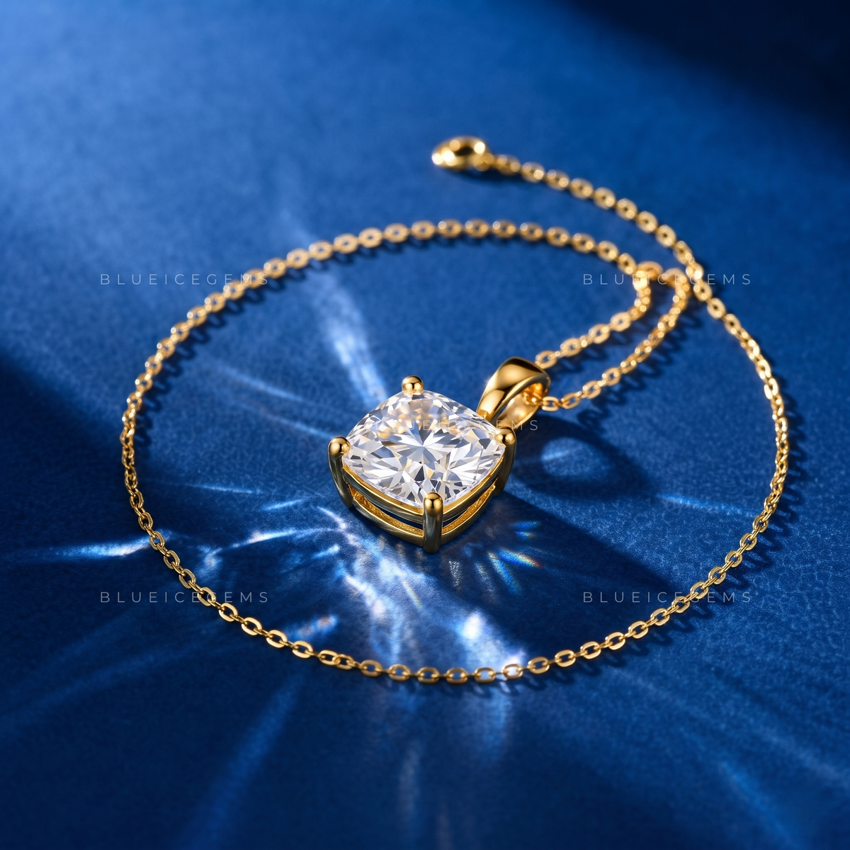 Cushion Cut Solitaire Diamond Pendant