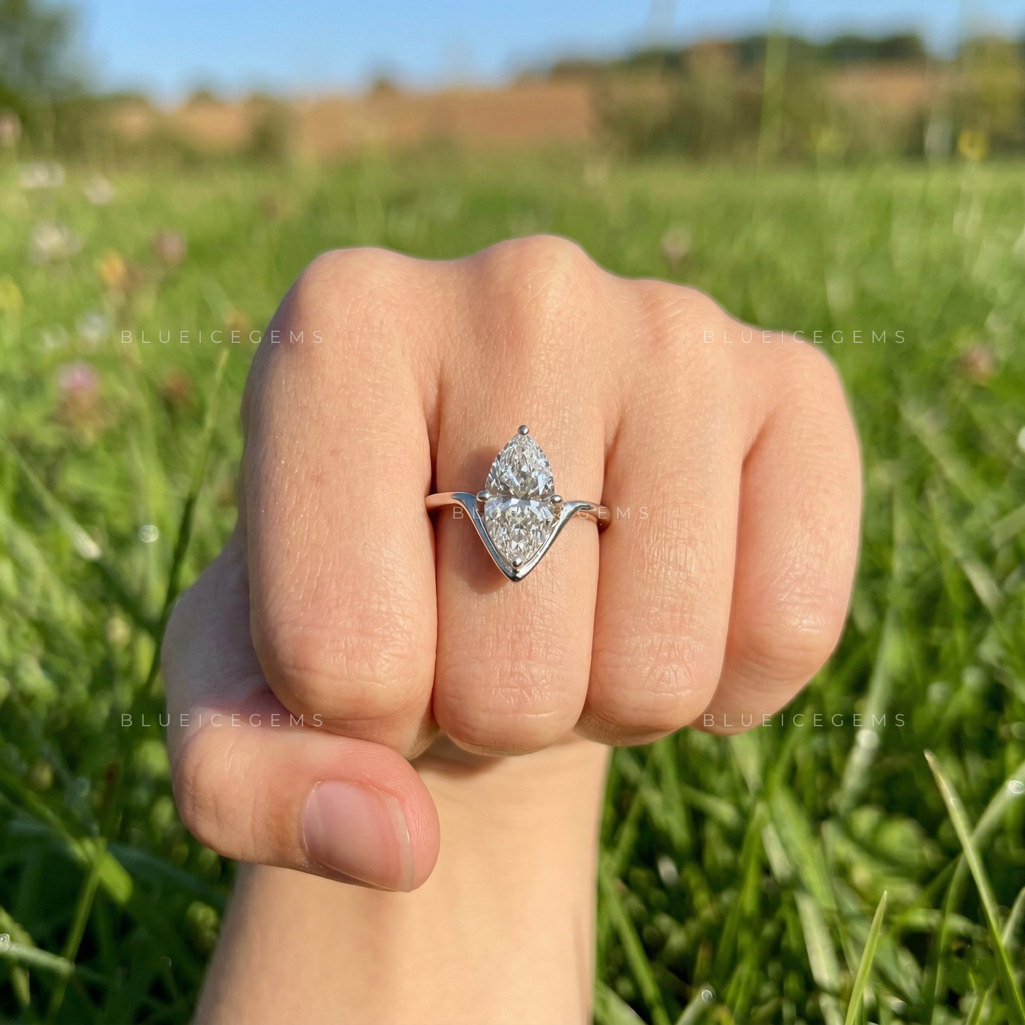 Regal Radiance Marquise Cut Solitaire Engagement Ring