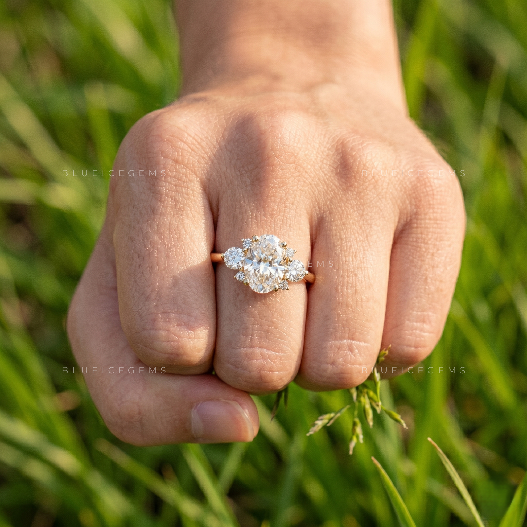 Antique Elegance Oval Brilliant Cut Art Deco Engagement Ring