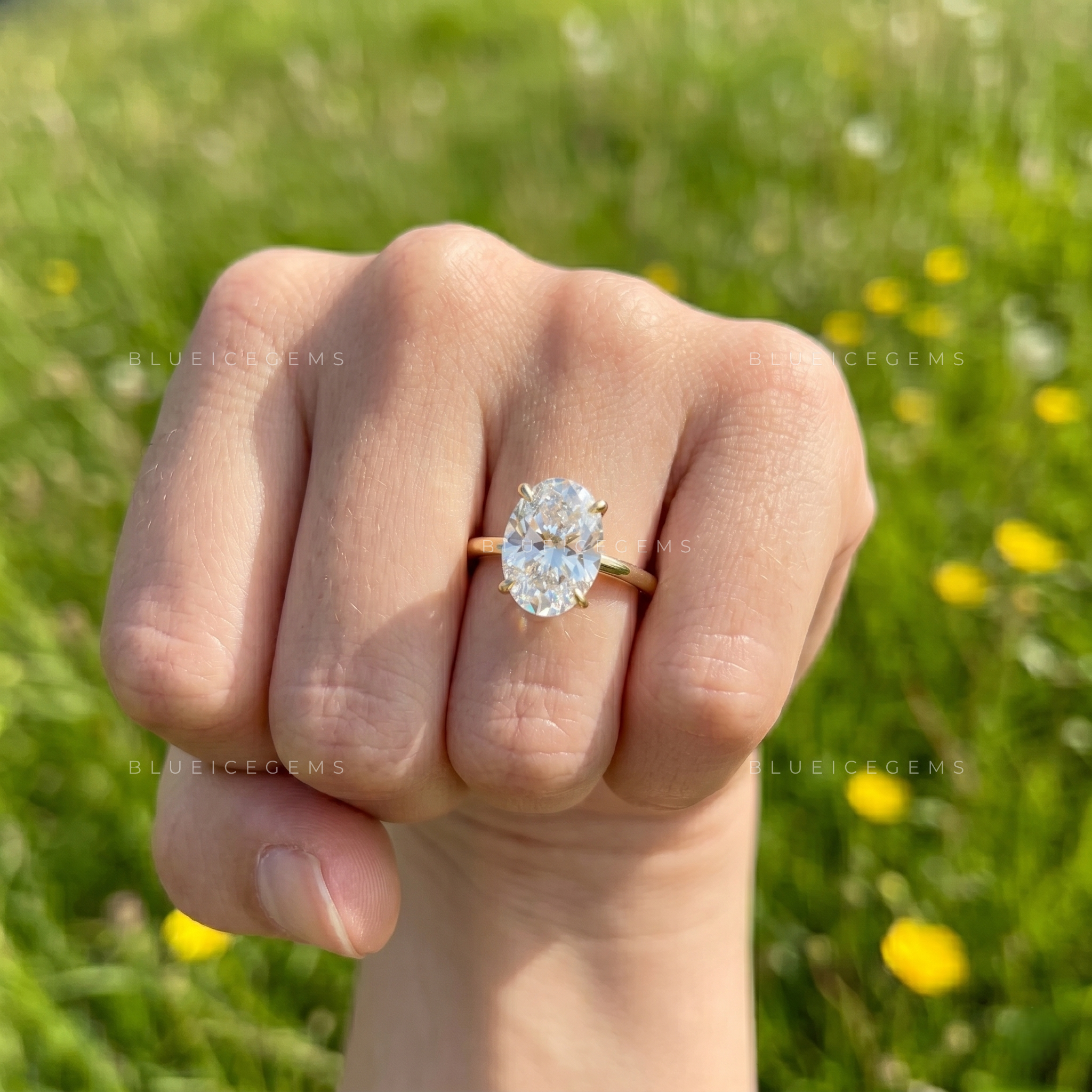 Infinite Grace Oval Cut Certified Pavé Accent Engagement Ring