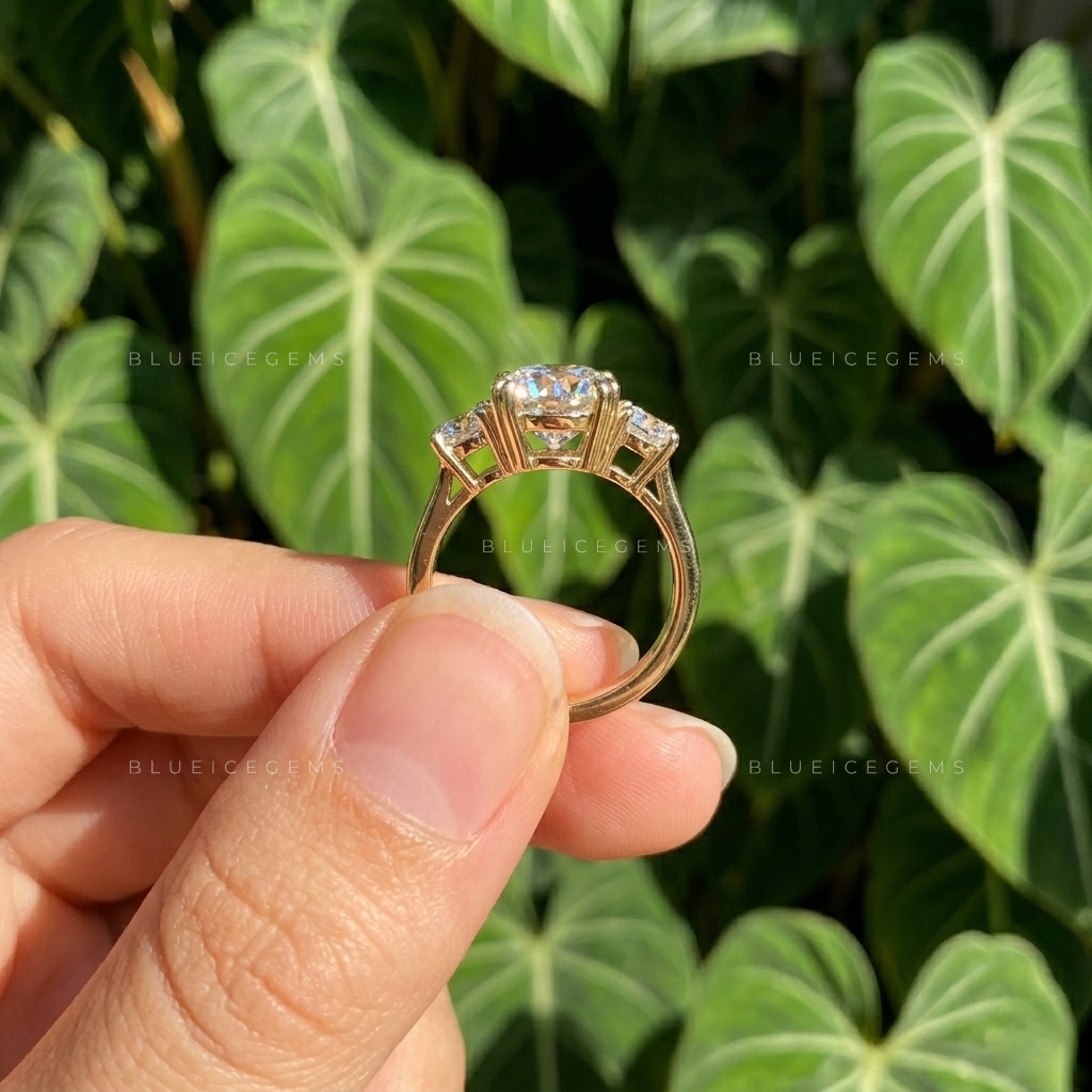 Eternal Harmony Round Cut Three Stone Trilogy Engagement Ring
