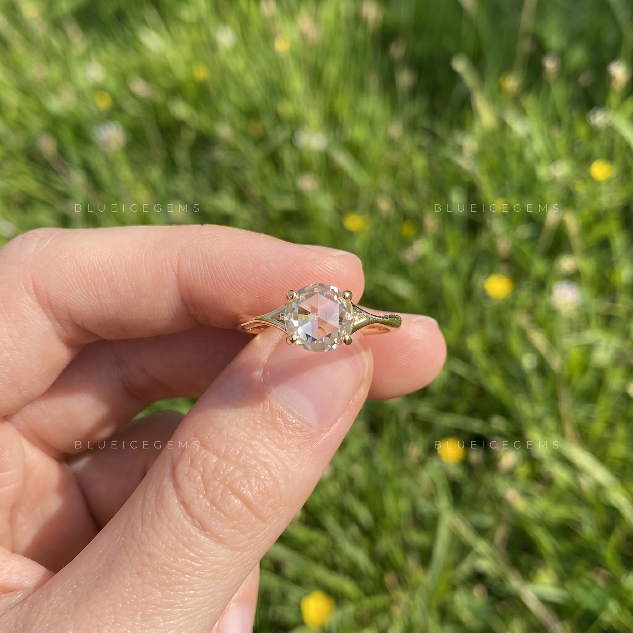 Vintage Charm Round Rose Cut Solitaire Engagement Ring