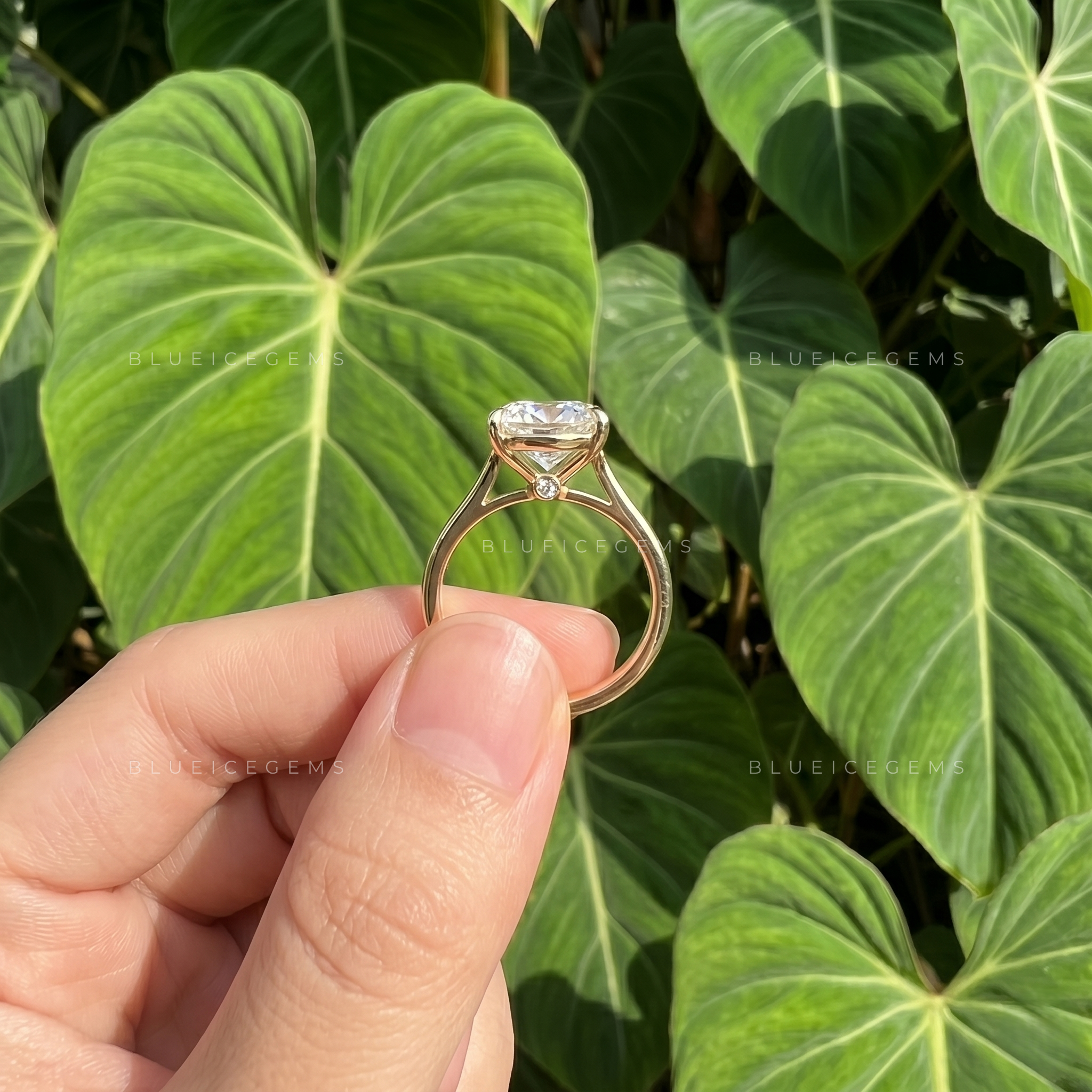 Whispering Grace Dainty Pear Cut Solitaire Engagement Ring