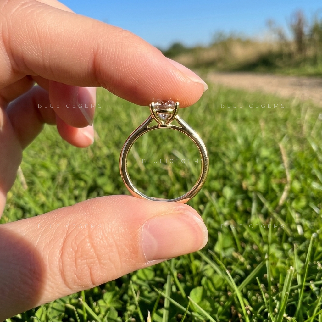 Dainty Round Brilliant Cut Minimalist Solitaire Promise Ring