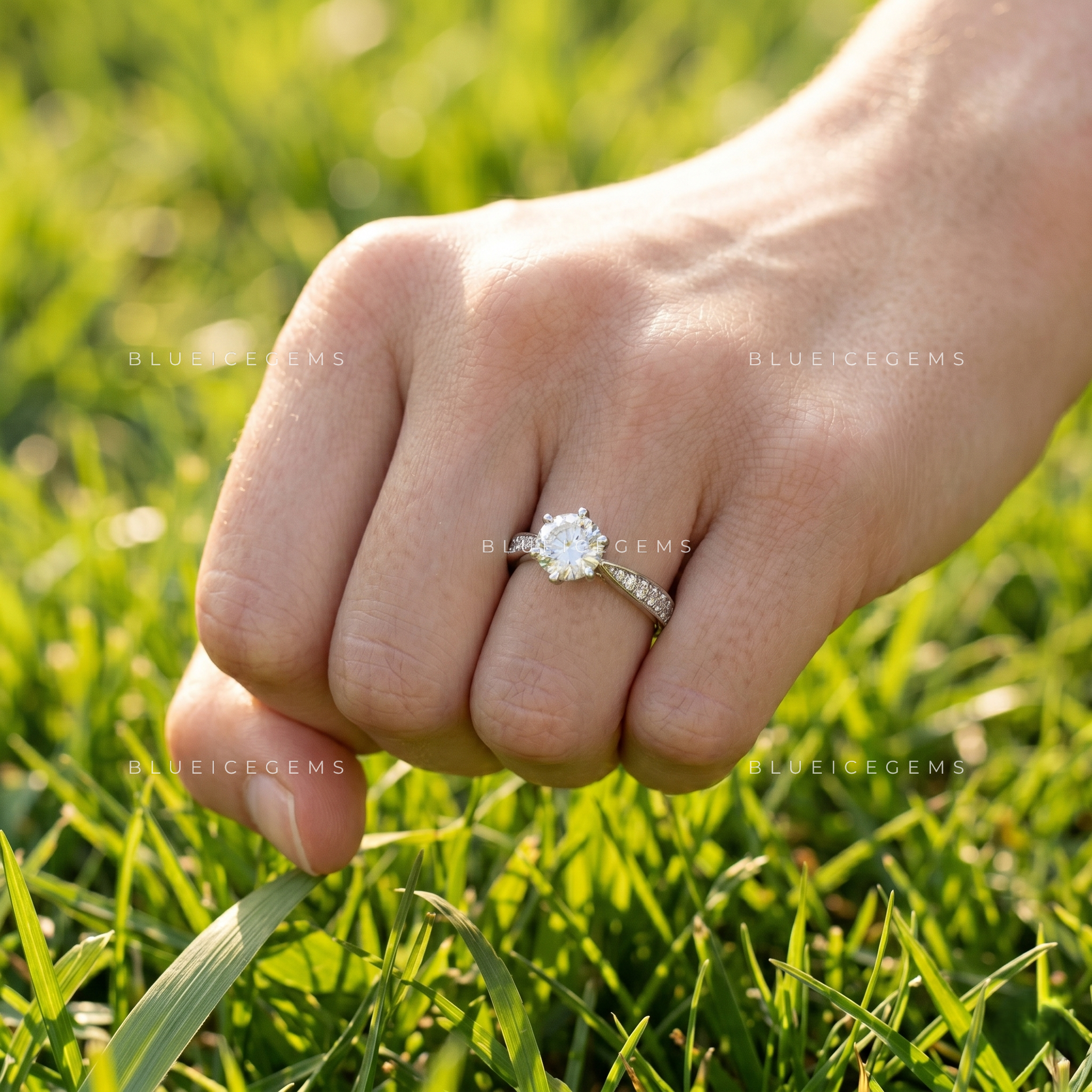 Infinite Sparkle Pavé Accent Round Engagement Ring
