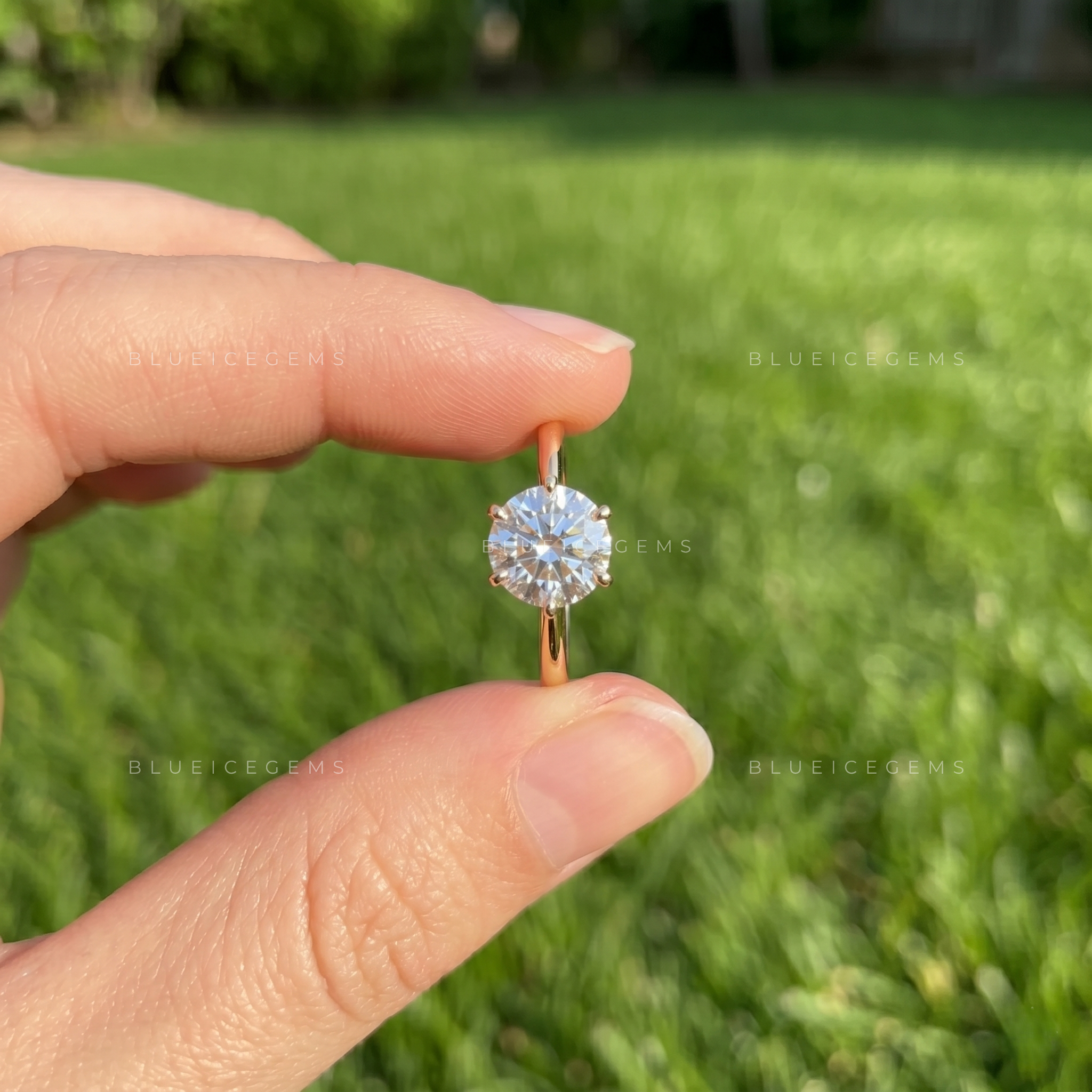 Aria Round Cut Classic Silhouette Engagement Ring