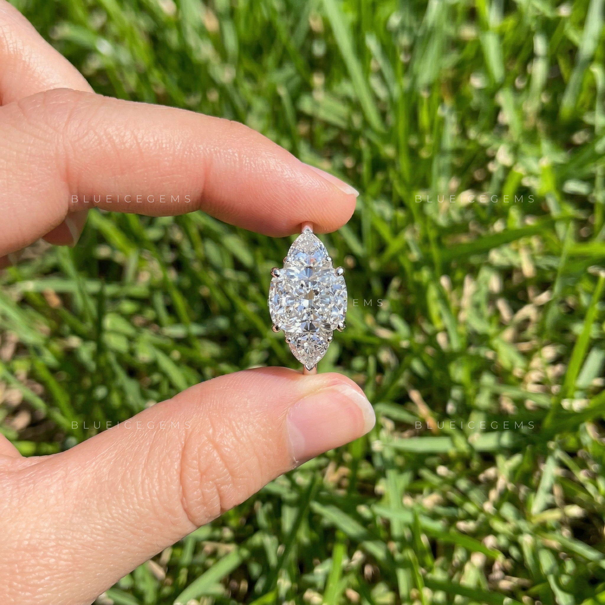 THE ETERNAL TRIO: Cushion Cut Three-Stone Statement Engagement Ring