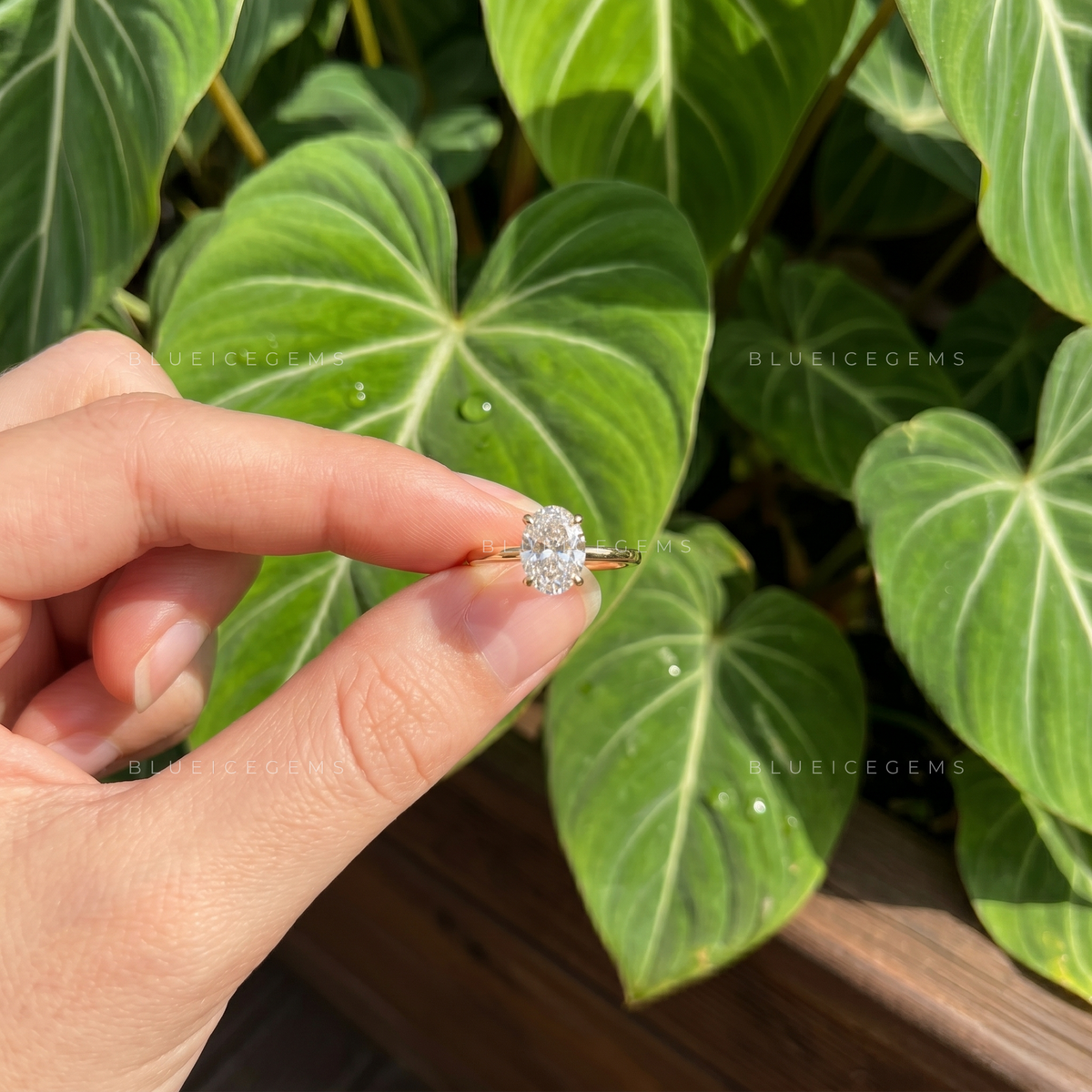Graceful Serenade Oval Cut Hidden Halo Solitaire Engagement Ring