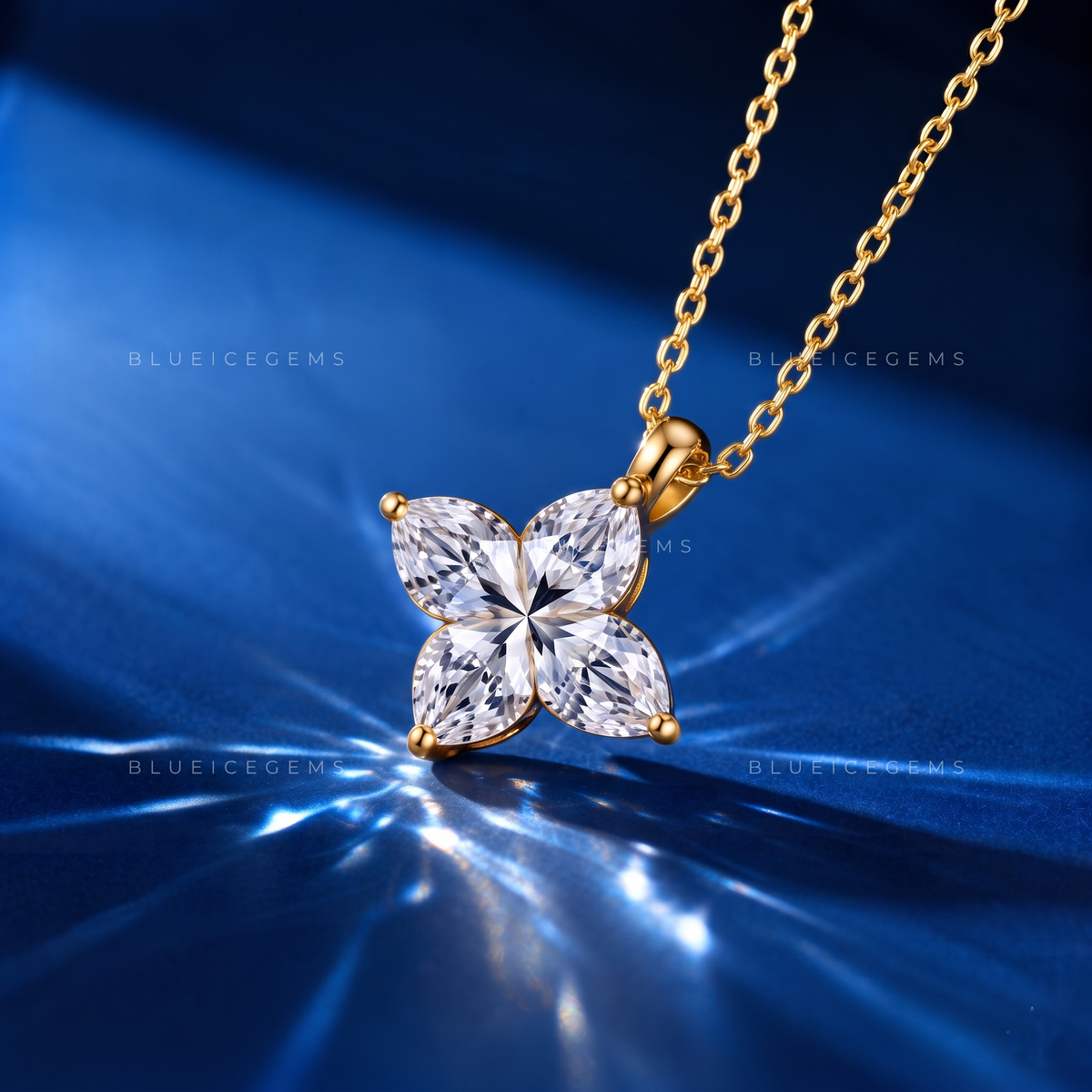 Lily Cut Solitaire Diamond Pendant