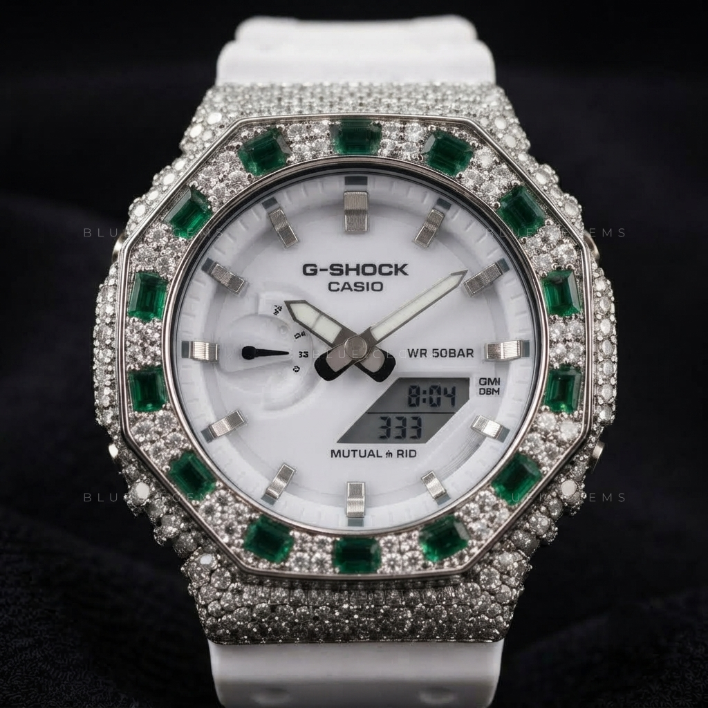 Prismatic Crown Iced Watch – VVS Moissanite Rainbow Edition