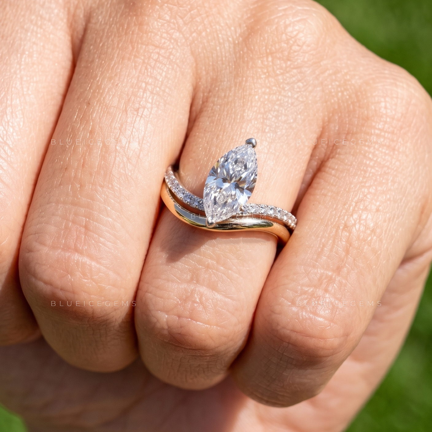 Serena Marquise Cut Certified Brilliant Accent Engagement Ring