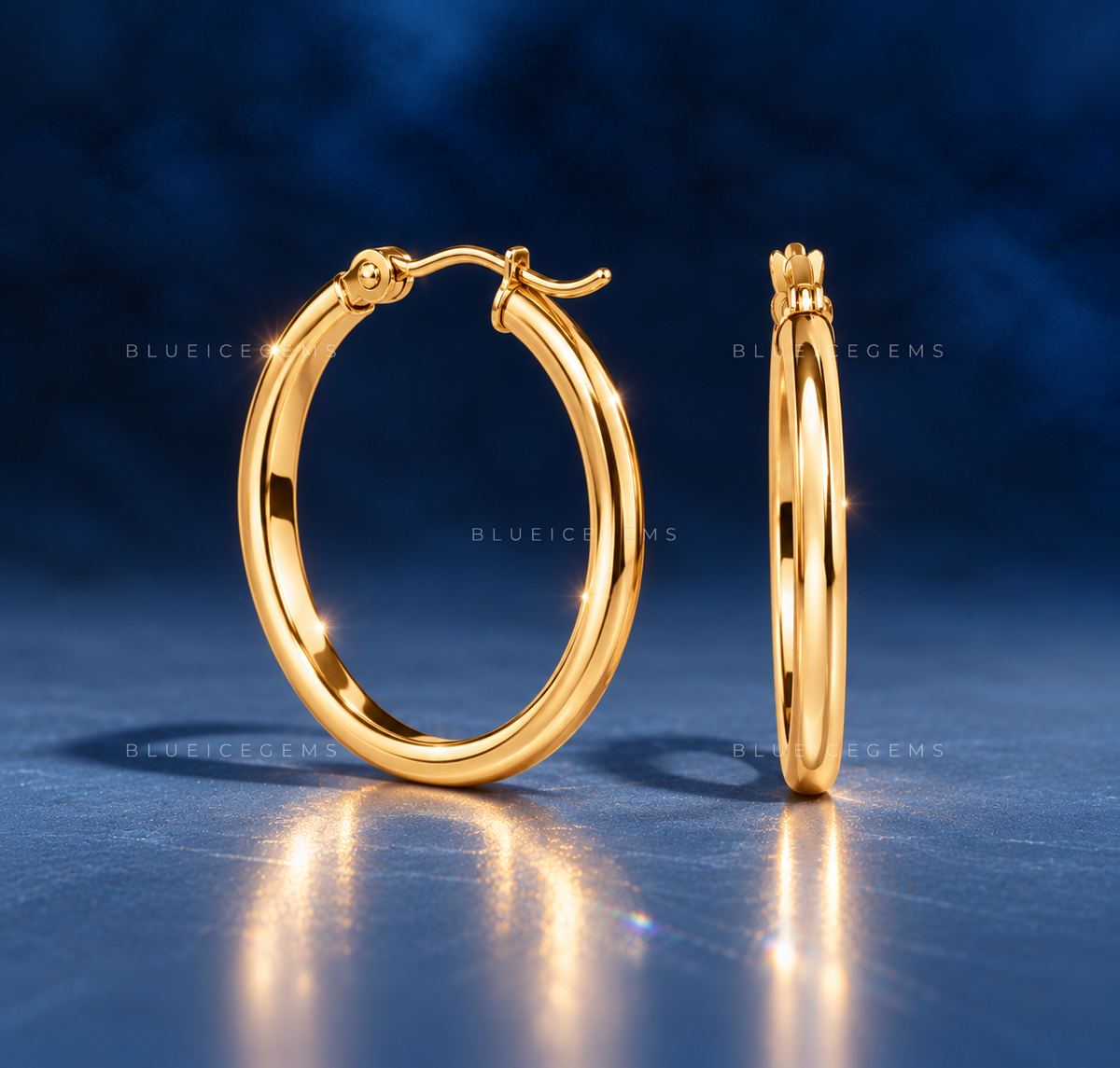 Classic Polished Tube Hoop Earrings