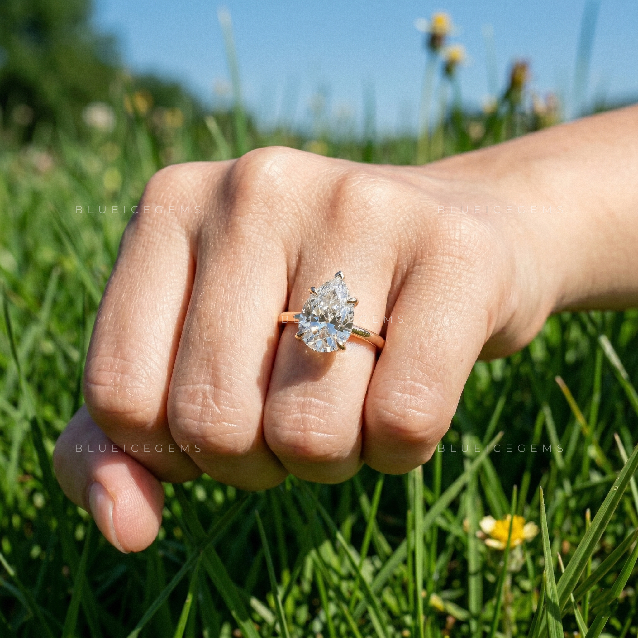 Elegant Radiance Pear Cut Solitaire Engagement Ring