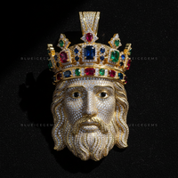 The Imperial Sovereign: Regal Crowned Christ with Multi-Gem Fire