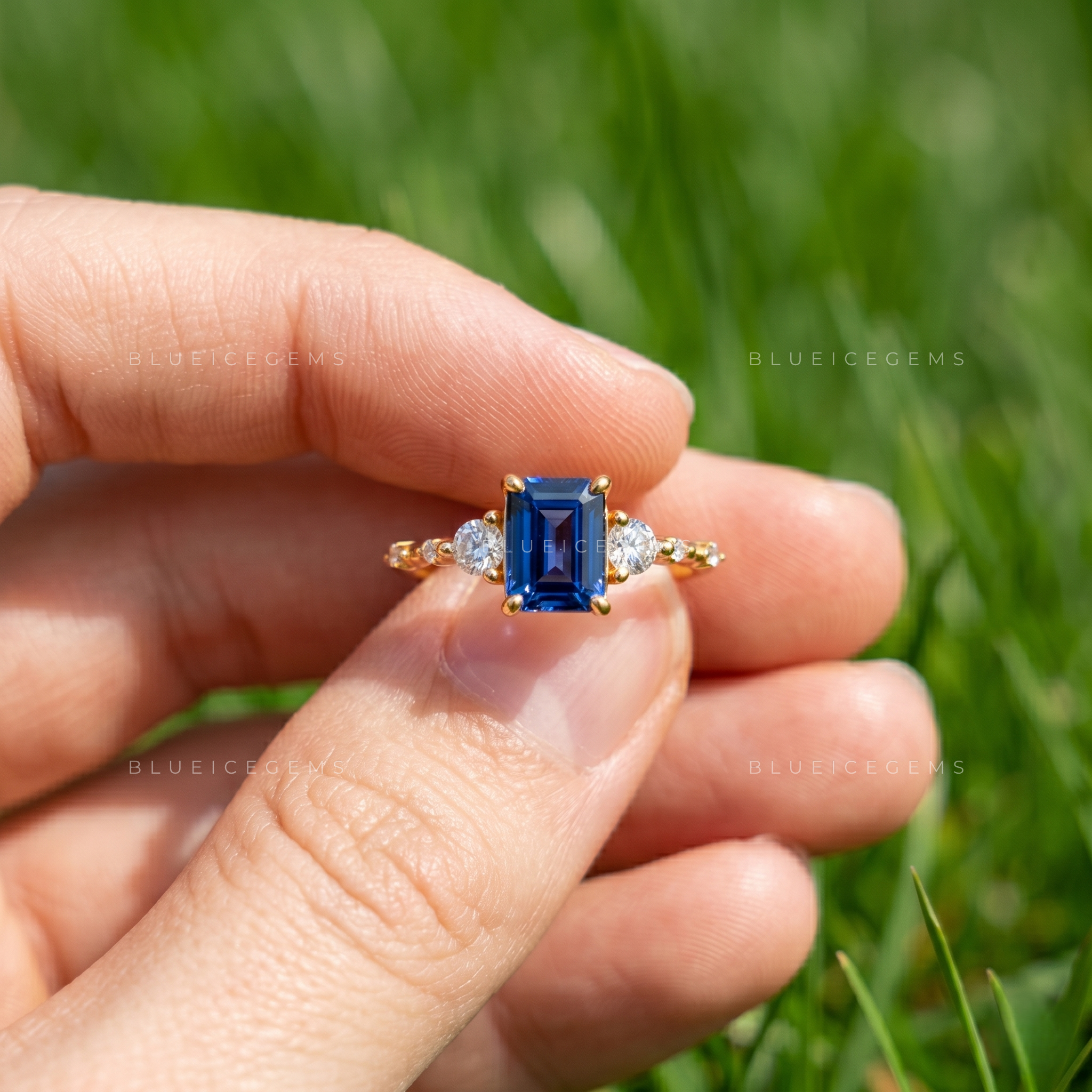 The "Azure Essence" Oval Sapphire Trilogy: Radiant Birthstone Statement