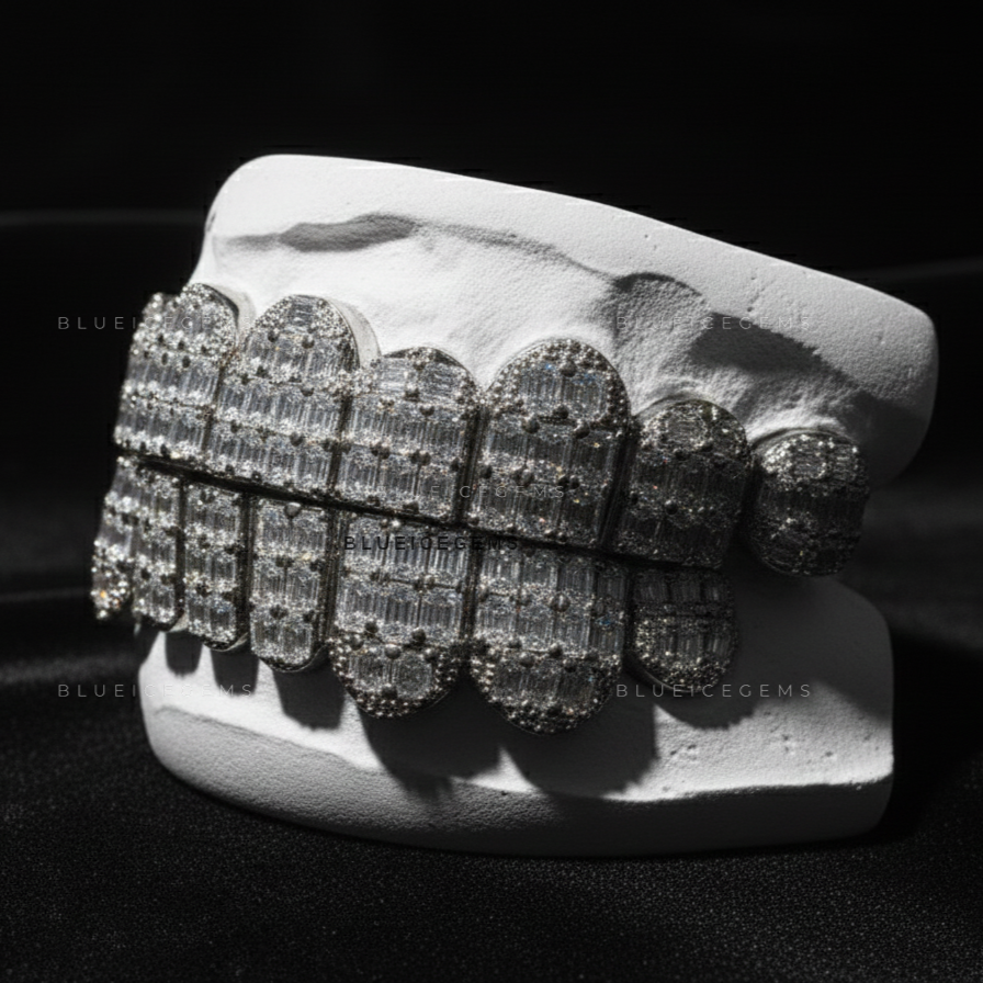 Monarch Baguette & Pave Full-Set Grillz