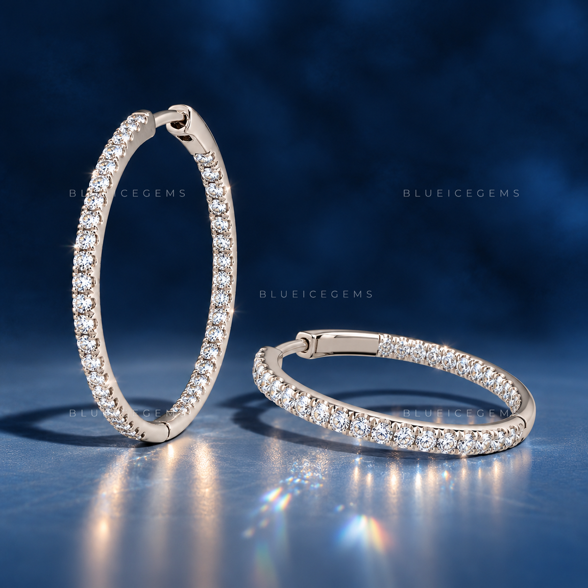 Micro Pavé Diamond Hoop Earrings