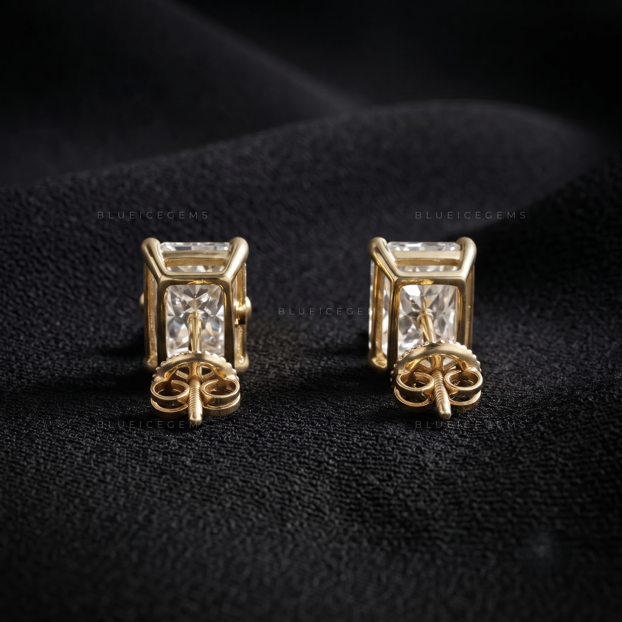 Prism Radiance Radiant-Cut Lab-Grown Diamond Stud Earrings