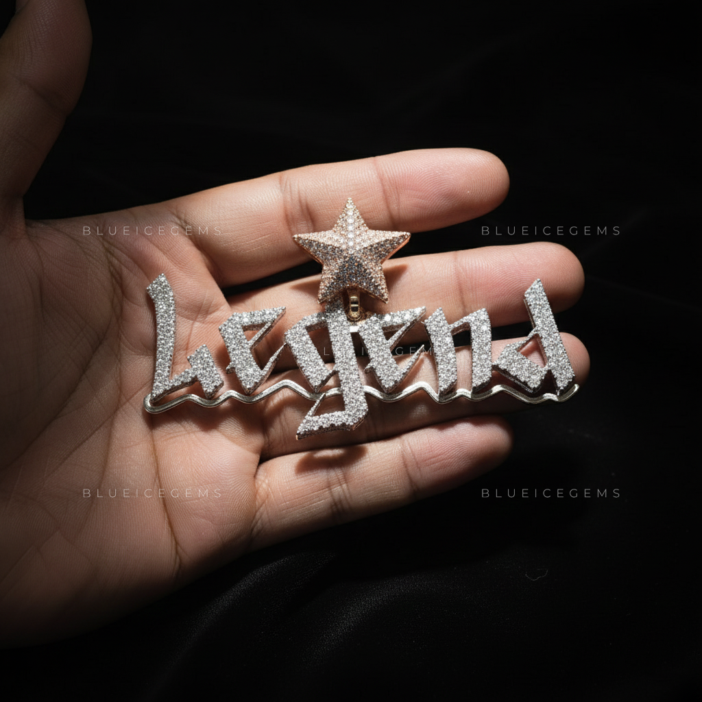 The Galactic "LEGEND" Sovereign: Sharp Gothic Script & Celestial Star Pendant