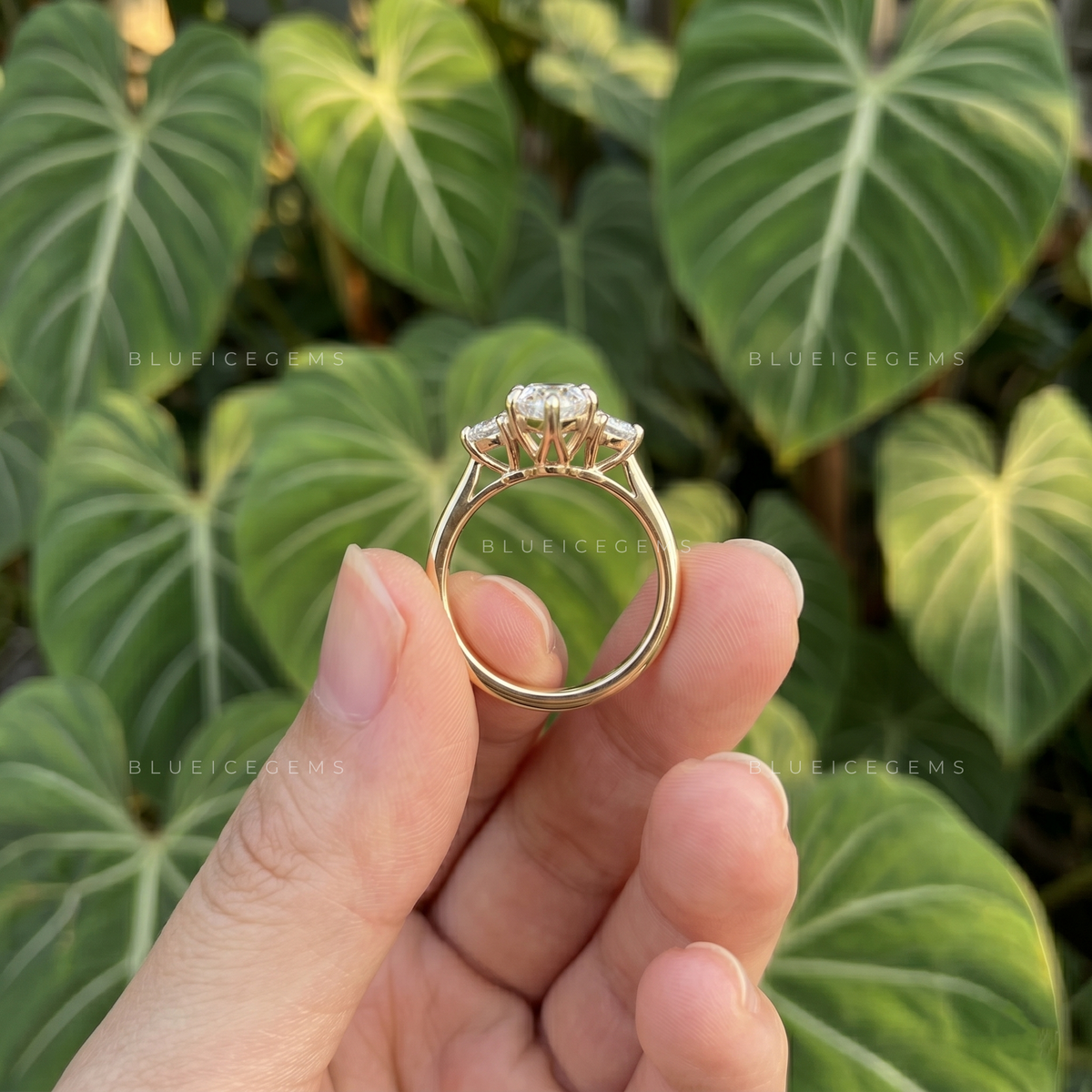 Timeless Elegance Marquise Cut Three-Stone Engagement Ring