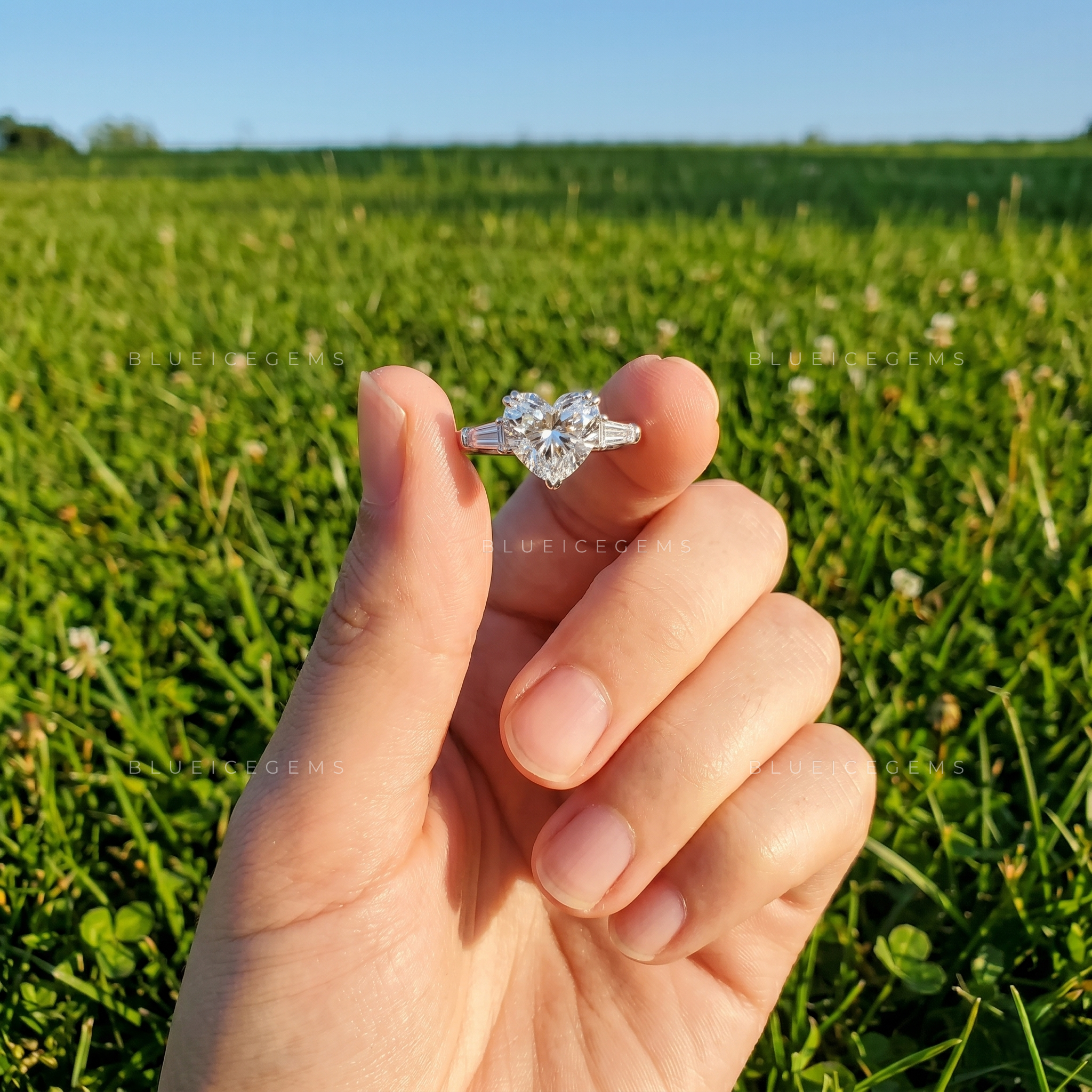 Infinite Romance Heart Cut Elegantly Accented Silhouette Engagement Ring