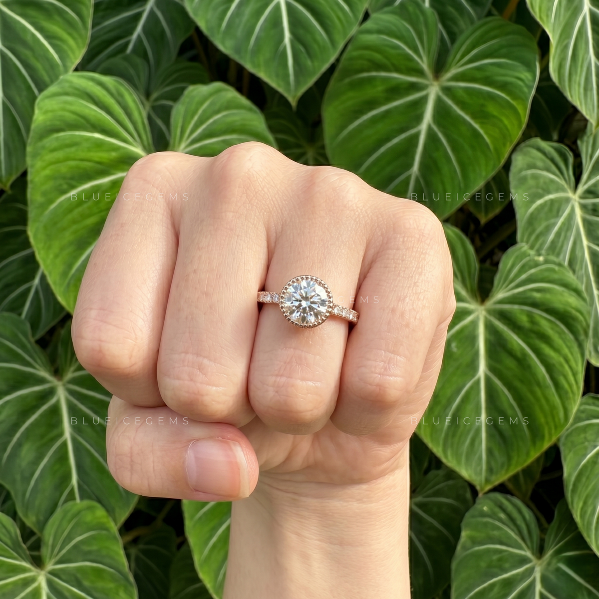 Modern Minimalist Round Brilliant Cut Bezel Solitaire Engagement Ring