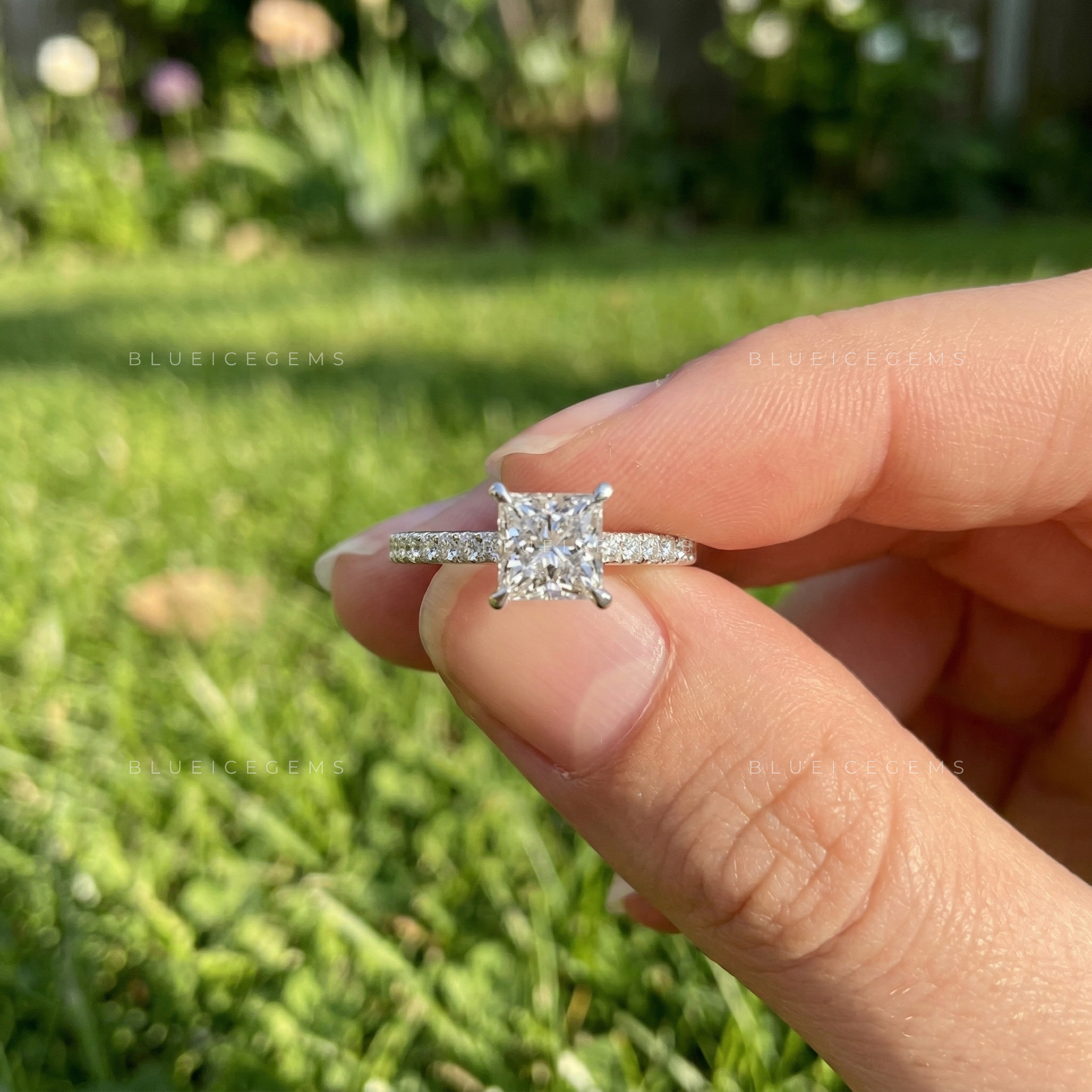 Modern Majesty Princess Cut Pavé Engagement Ring
