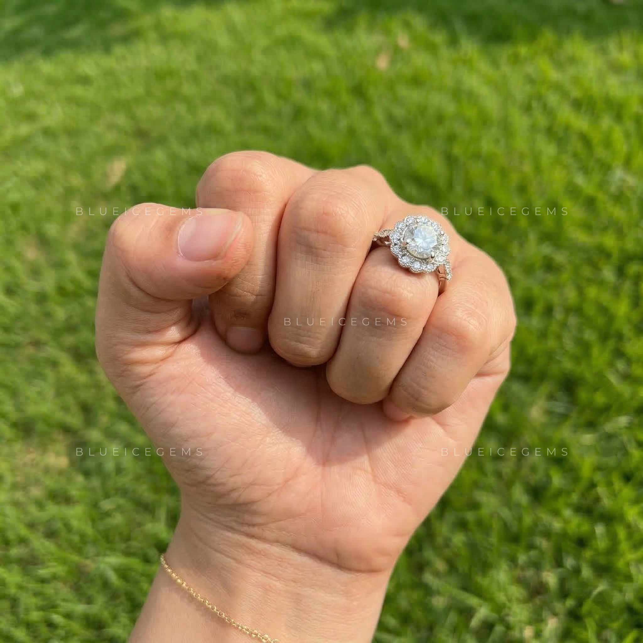 Eternal Radiance Round Brilliant Cut Hidden Halo Ring