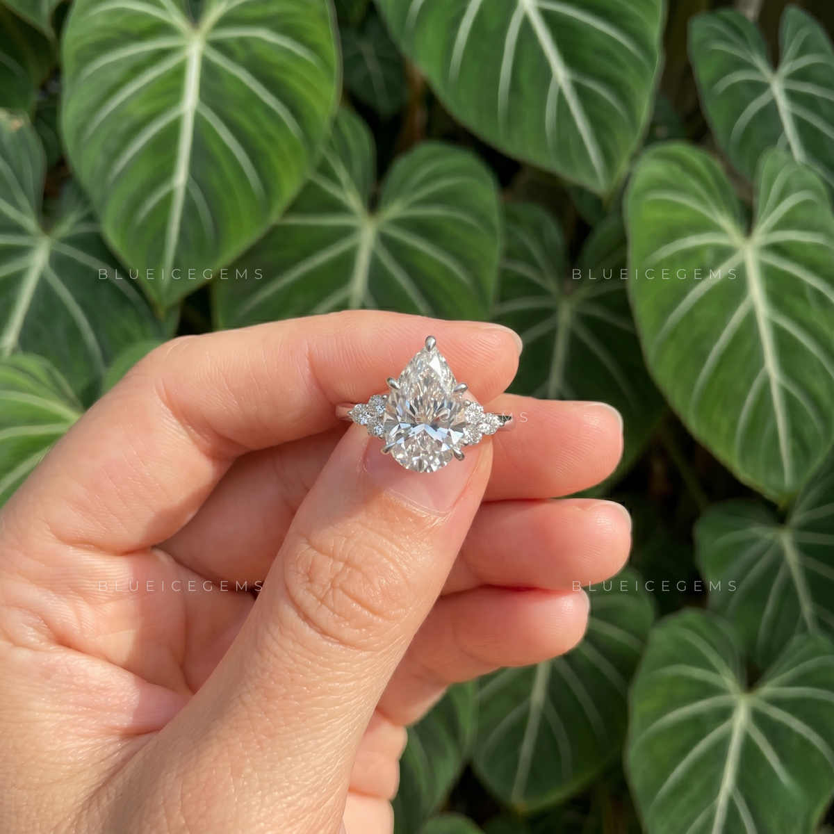 Enchanting Grace Pear Cut Claw Prong Solitaire Engagement Ring