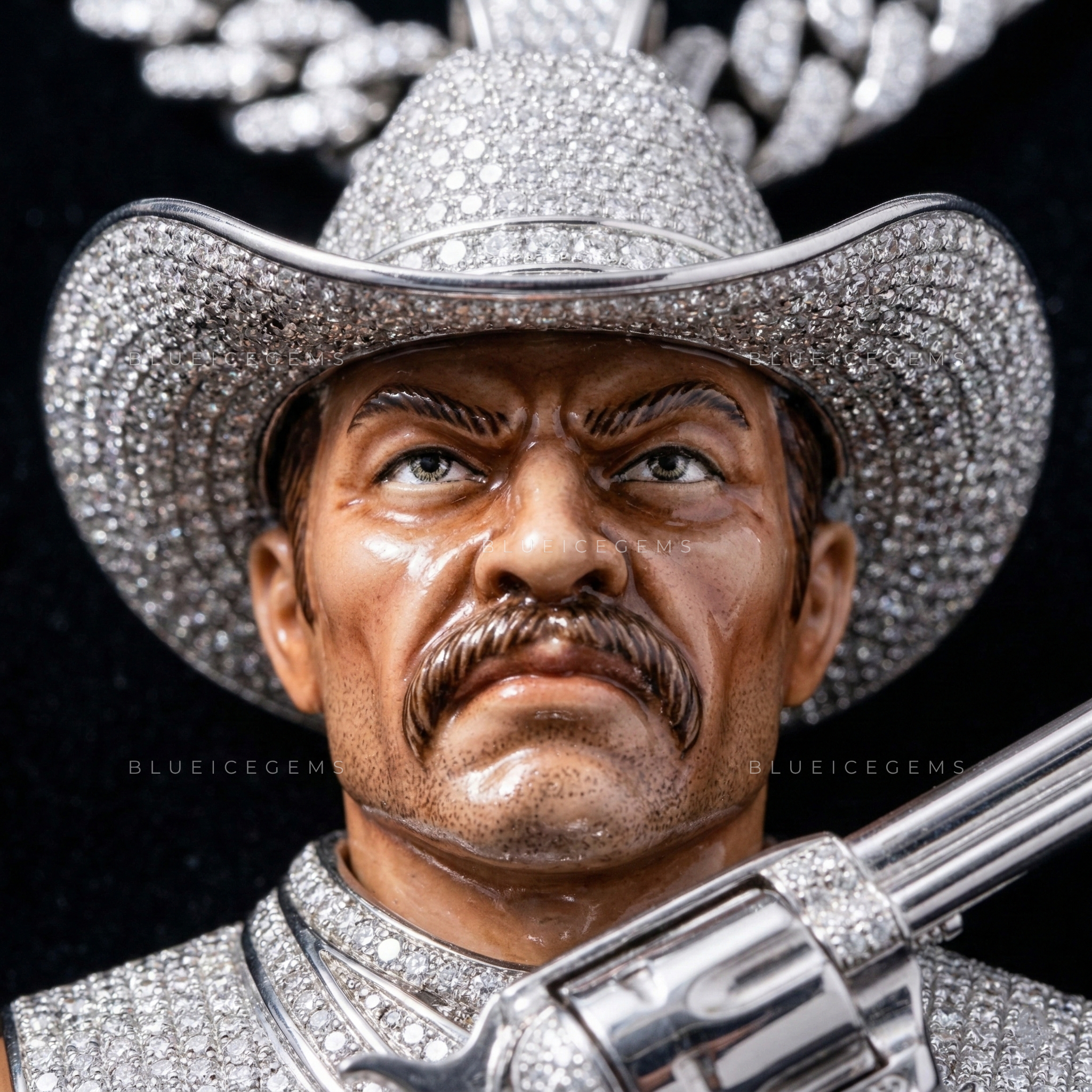 The "Outlaw" Marshal: 3D Cinematic Portrait & Iced-Out Western Sovereign