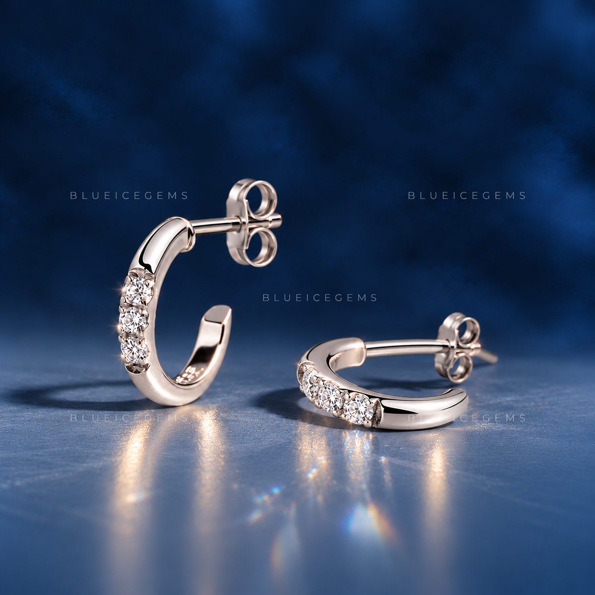 Scalloped Pavé Diamond Huggie Earrings