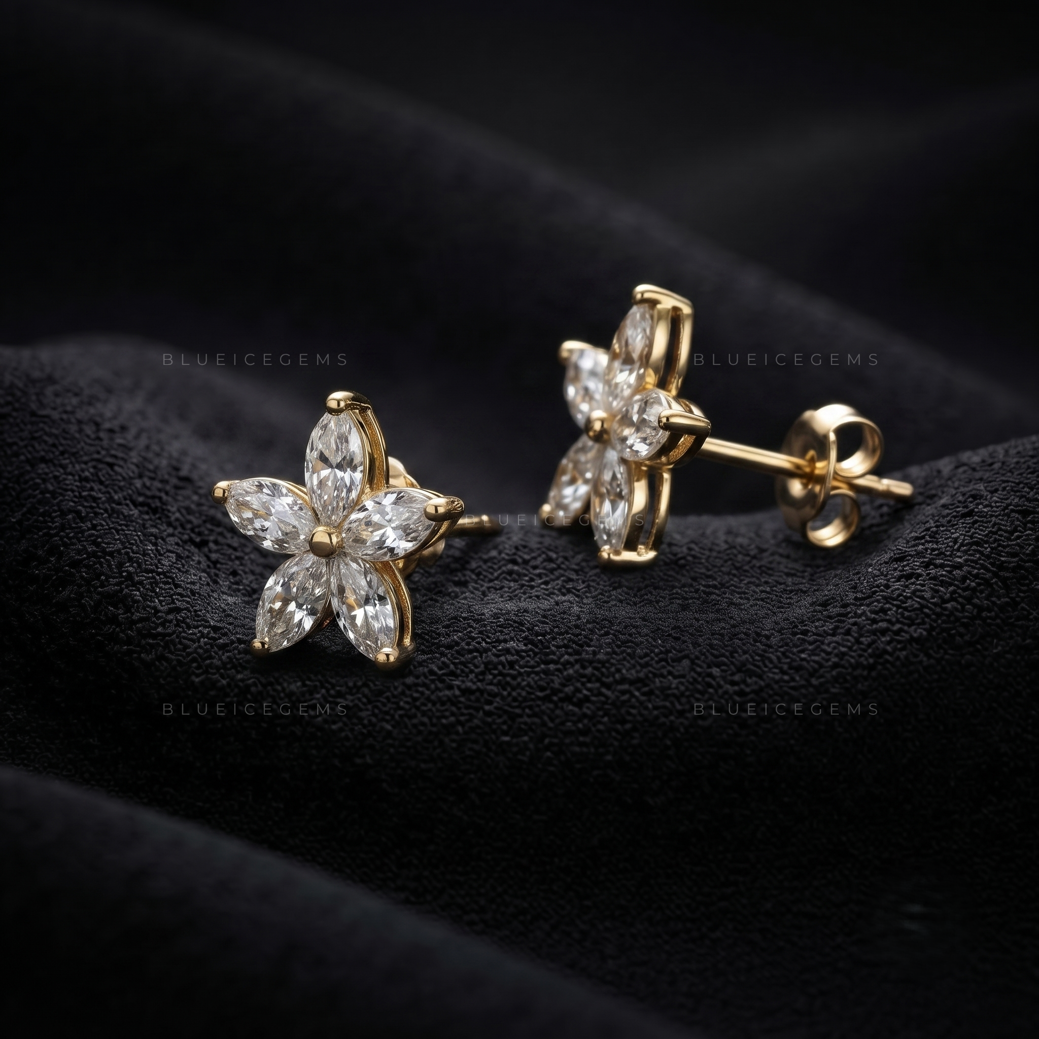 Florelle Marquise Bloom Lab-Grown Diamond Stud Earrings