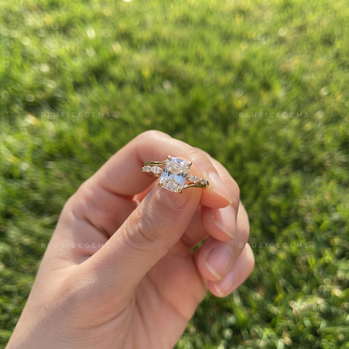 Old Mine Cut Hidden Halo Twist Engagement Ring