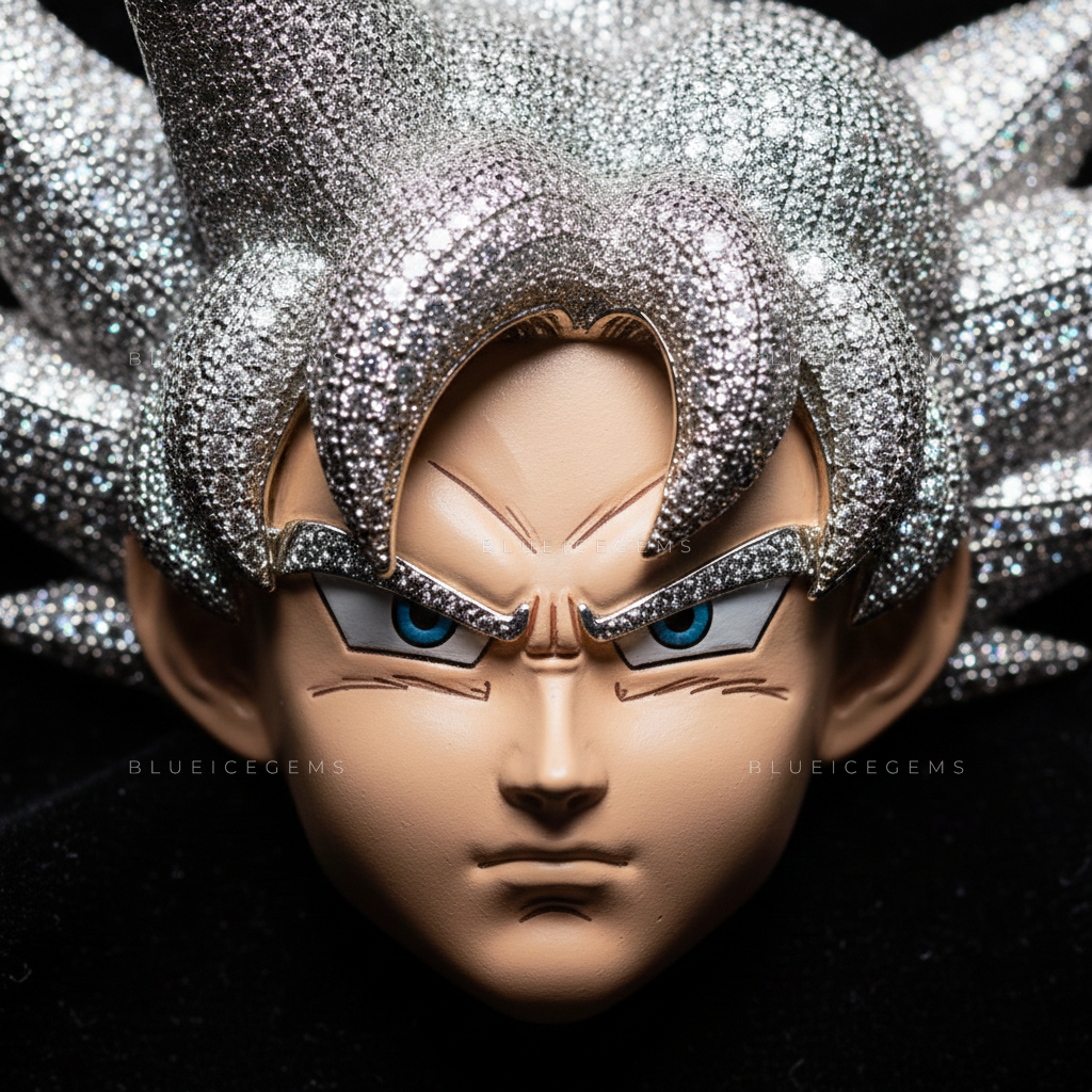 The "Ultra Instinct" Warrior: 3D Anime Portrait & Iced-Out Spiked Sovereign